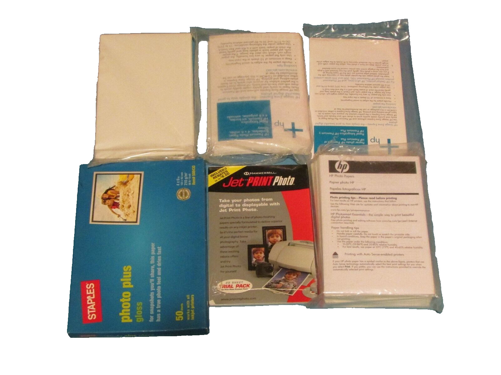 PHOTO PAPER HP, HammerMll, Staples 4x6 & 4x6.5"  2.5 lbs of paper gloss (office)