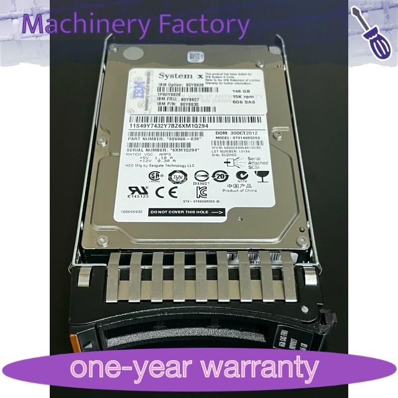 1PCS Used 90Y8927 FOR IBM 90Y8926 146GB 15K 6Gb 2.5in SFF G2HS SAS HDD