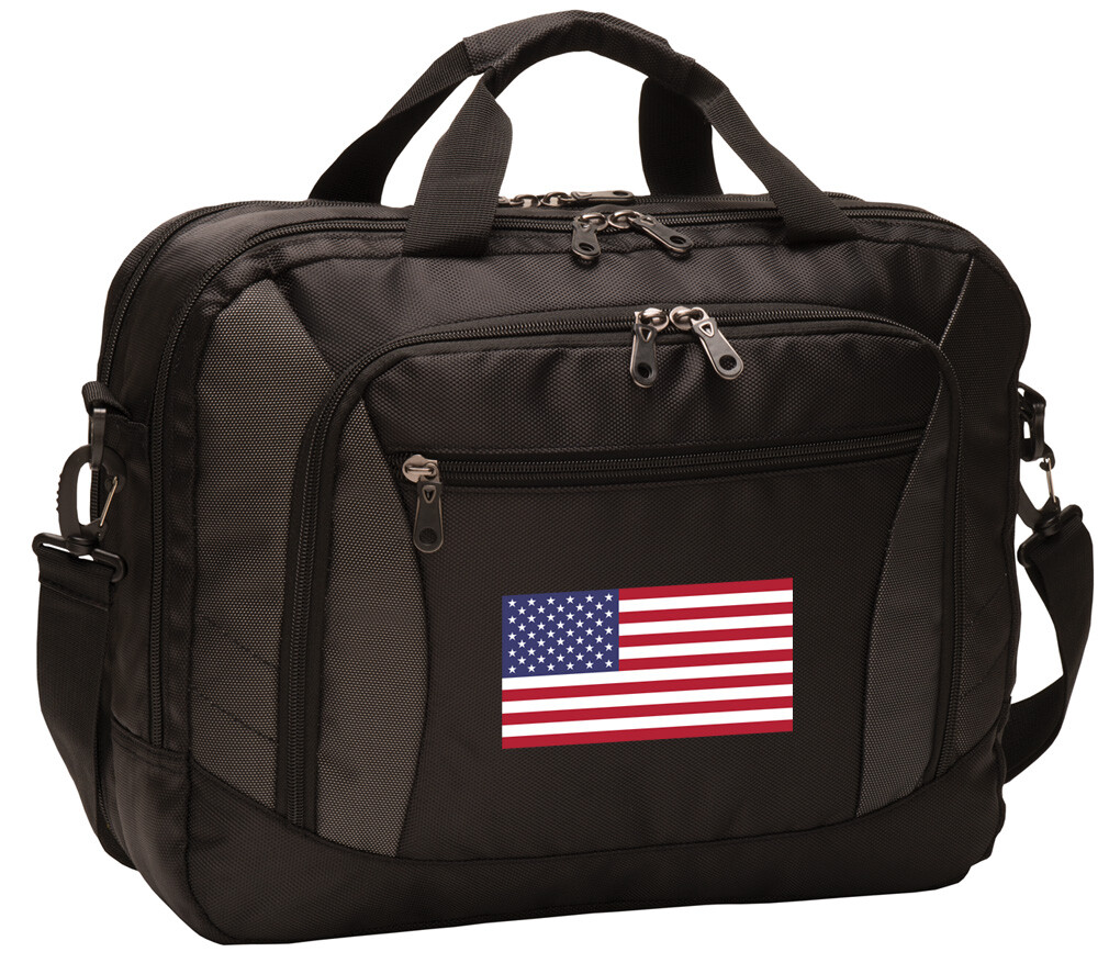American Flag Laptop Bag USA Computer Bags Messenger LOADED With POCKETS