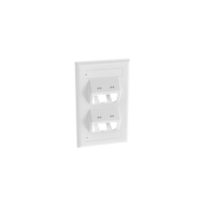 Panduit CFPSL4WHY Classic Sloped Faceplate ABS 4 Port Single Gang White