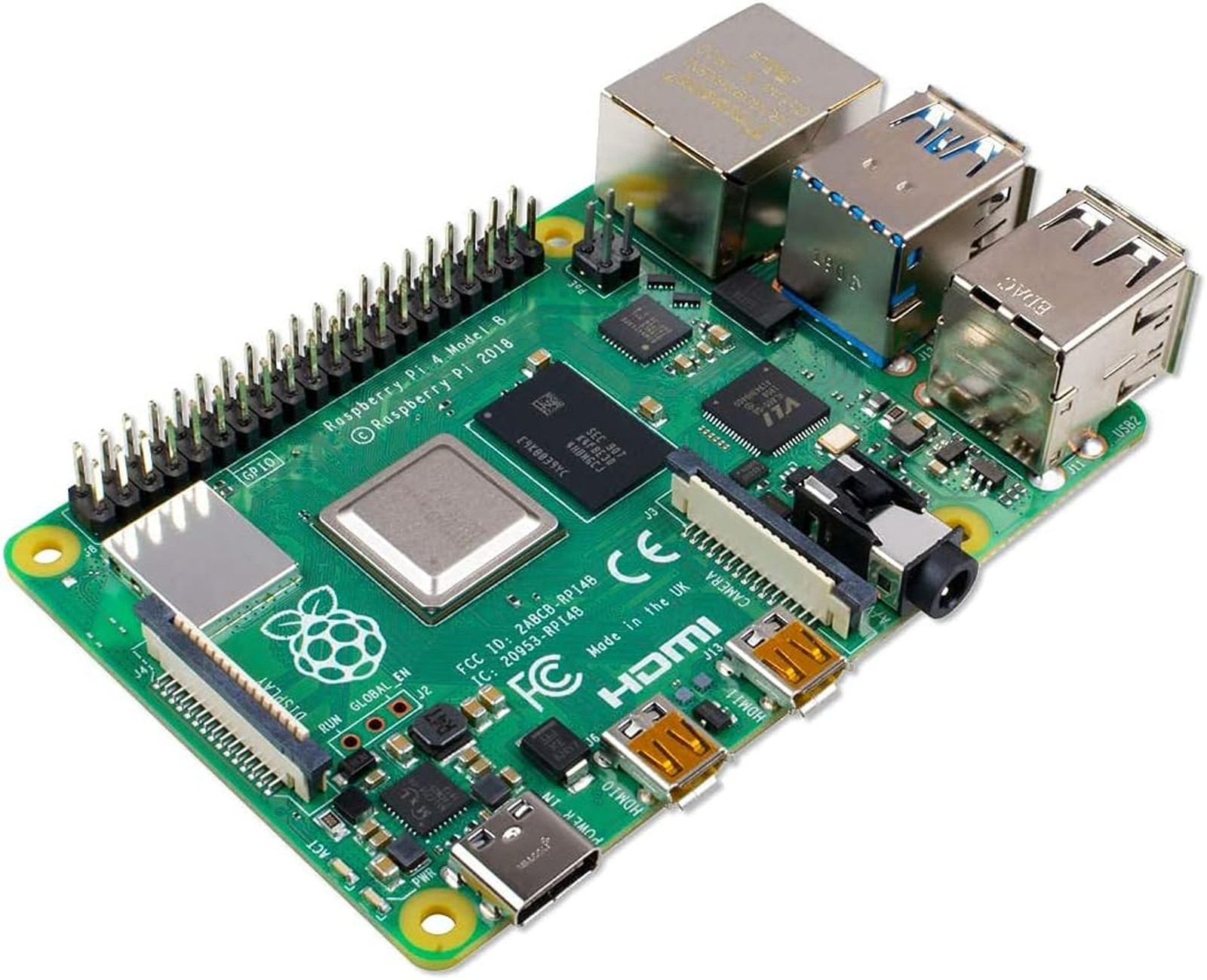 Raspberry Pi 4 Model B 2GB Quad Core Processor WiFi Bluetooth 4K HDMI Micro SD