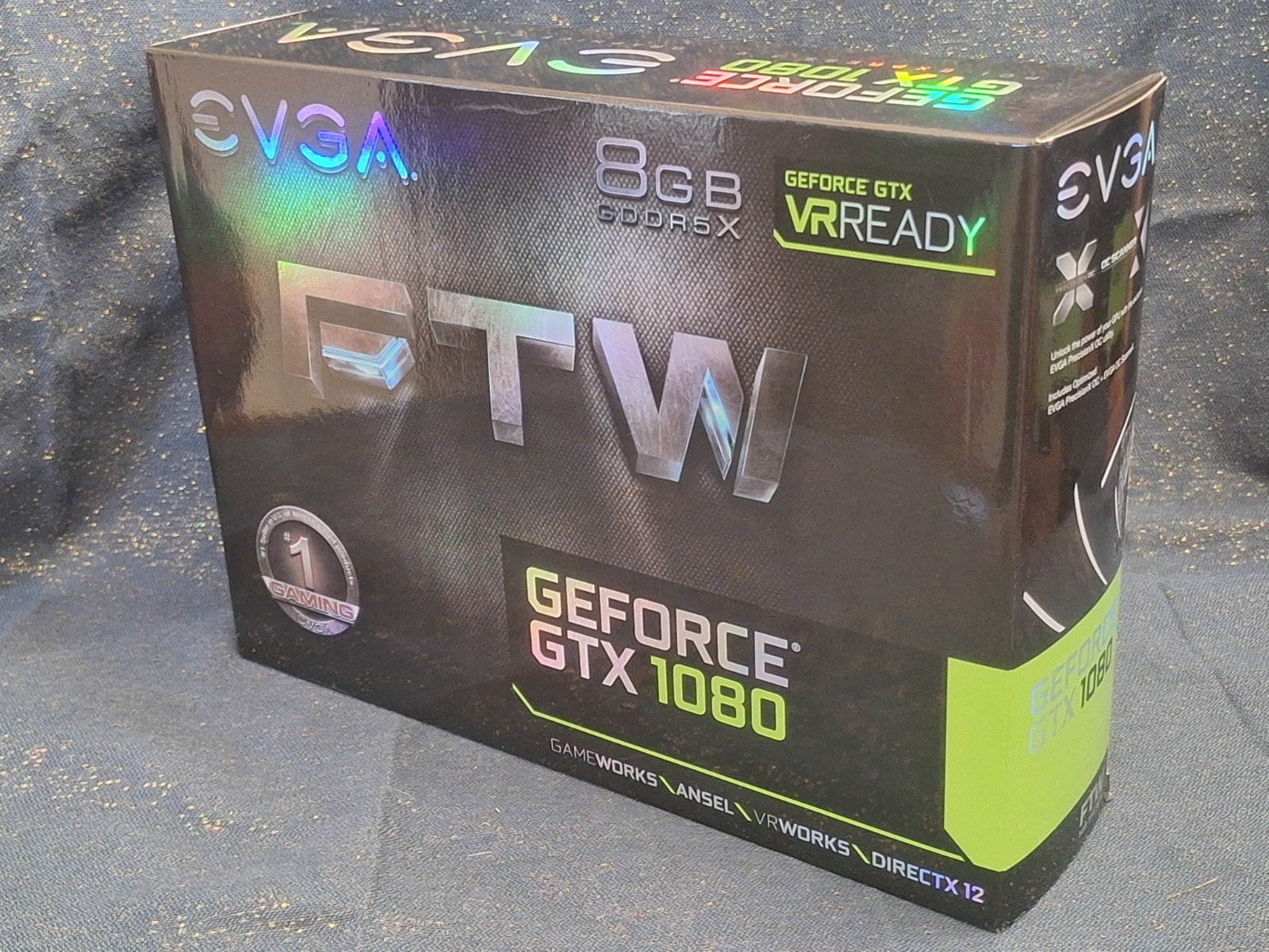 EVGA GeForce GTX 1080 FTW GPU 8GB GDDR5X, Installed EK Waterblock & Backplate
