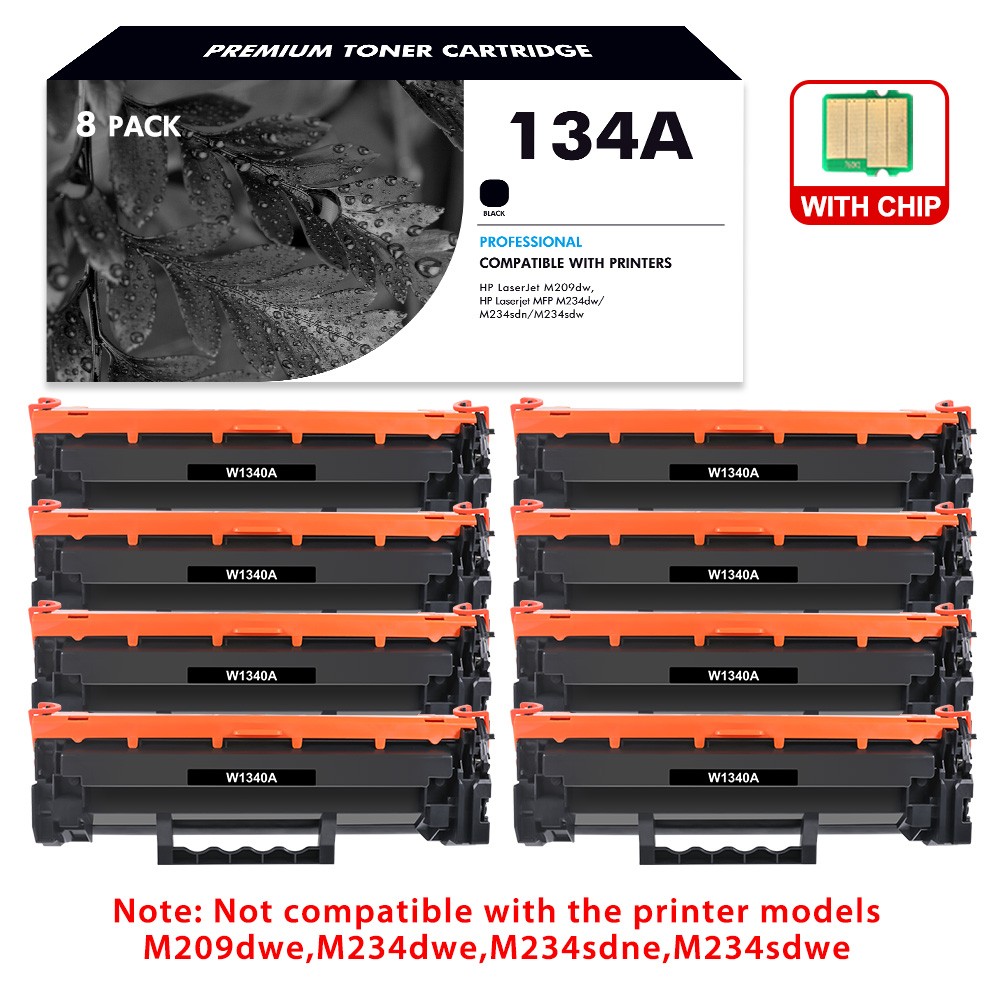 8PK Compatible W1340A Toner Cartridge with Chip For HP 134A M209dw MFP M234dw