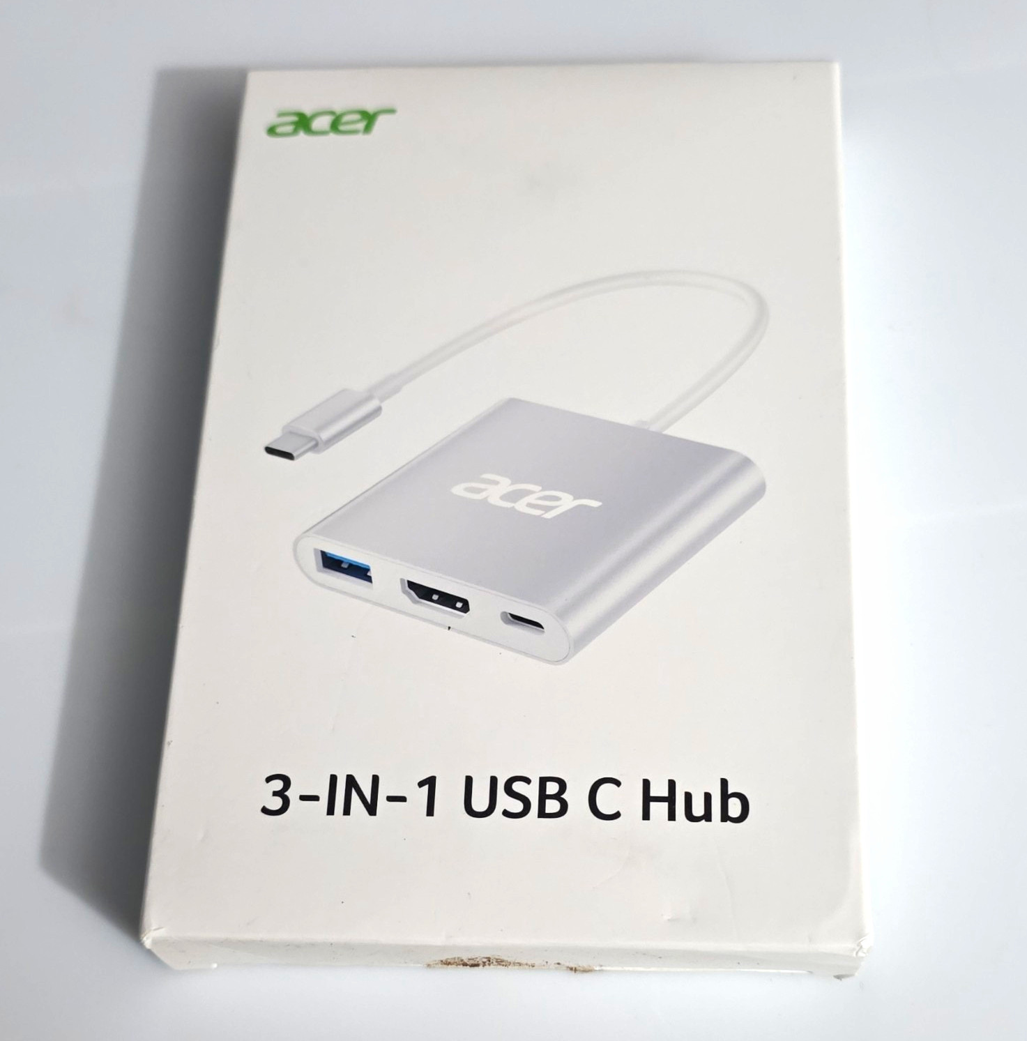 Acer 3-in-1 USB-C Hub HDMI USB 3.0 USB-C Aluminum Shell Silver ODK3A0