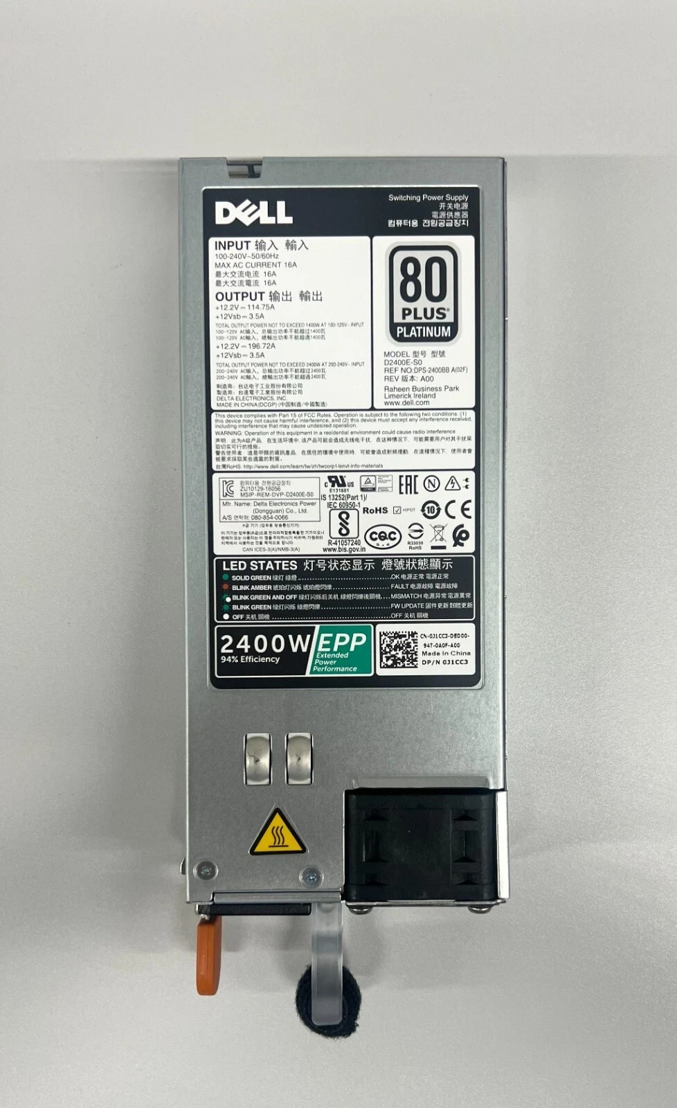 Dell 0J1CC3 cn-0J1CC3 J1CC3 2400W POWER SUPPLY FX2S/R940 0CXC2T CXC2T  CN-0CXC2T