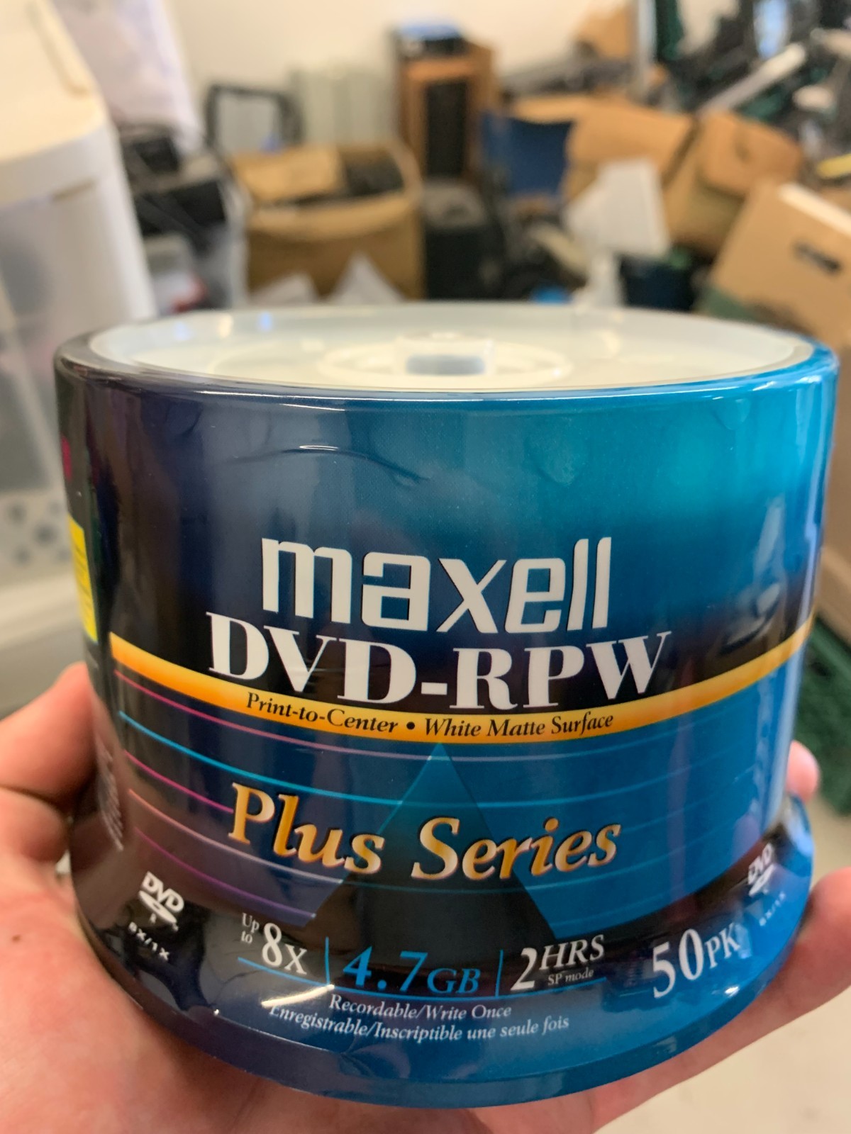 Maxell DVD RPW Plus Series 50 Pack, Open Box of 3 Packs