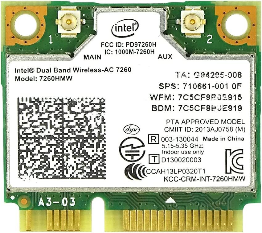 710661-001 HP EliteBook 840 Zbook 14 15 17 Intel 7260 AC 876M Wireless Wlan card