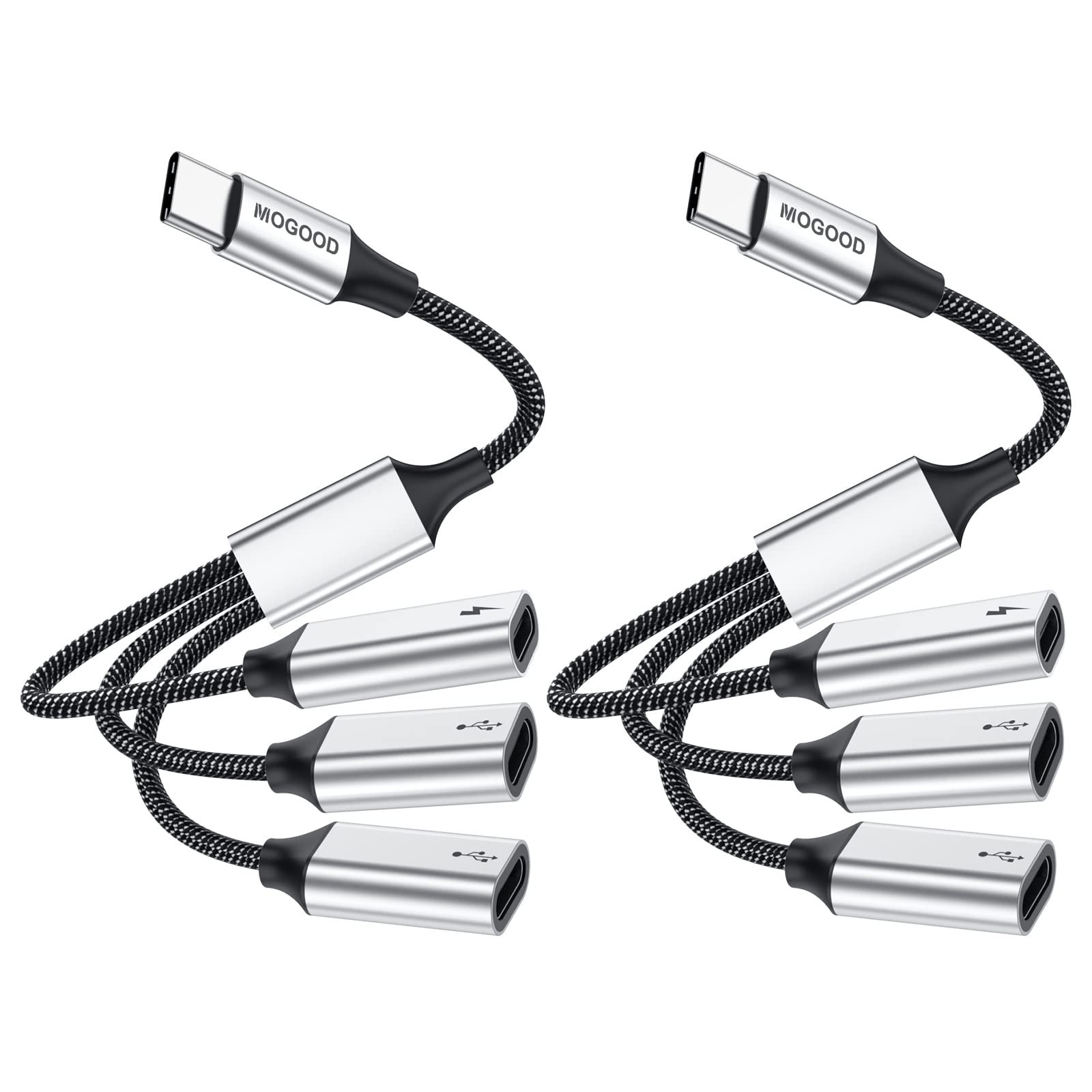 USB C Splitter 1 to 2 Adapter, 60W Power Delivery, Dual Output Charging Cable