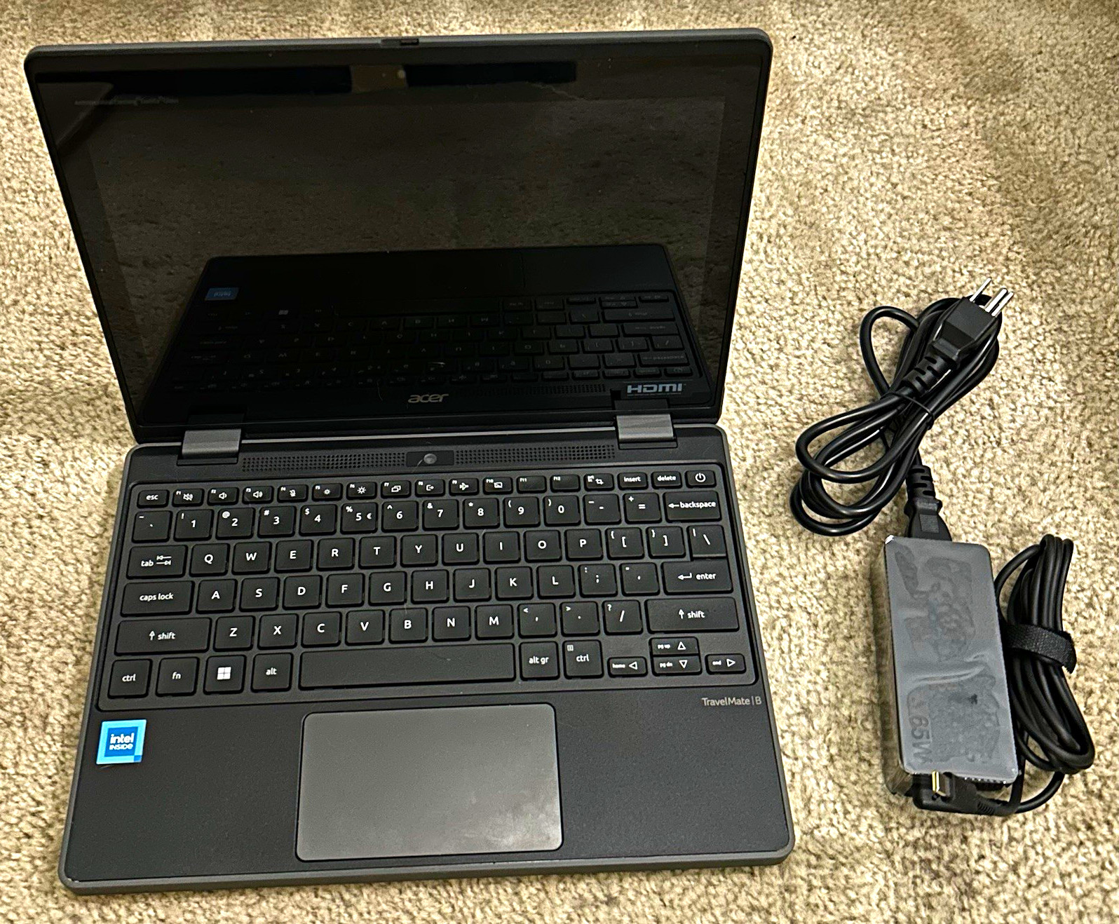 Acer TravelMate Spin B3 11.6 Touchscreen 2-in-1 Flip Laptop Tablet Intel Charger