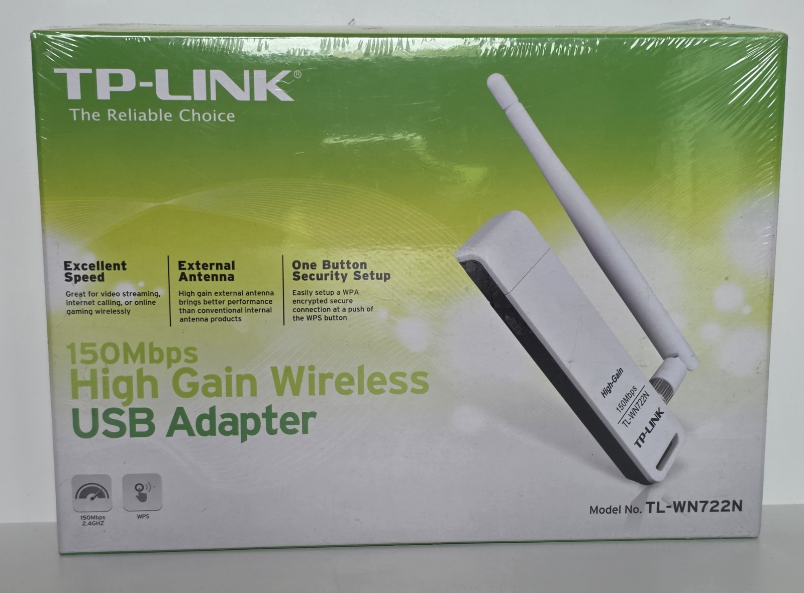 TP-Link TL-WN722N Ver 2.1 Wireless USB Adapter 150Mbps High Gain NIB