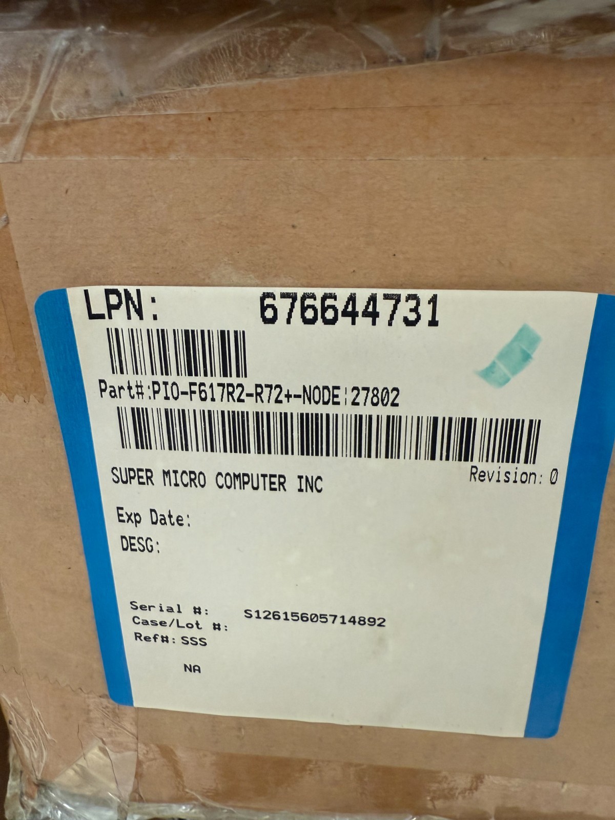 Supermicro PIO-F617R2-F72-NODE Spare server NS-P
