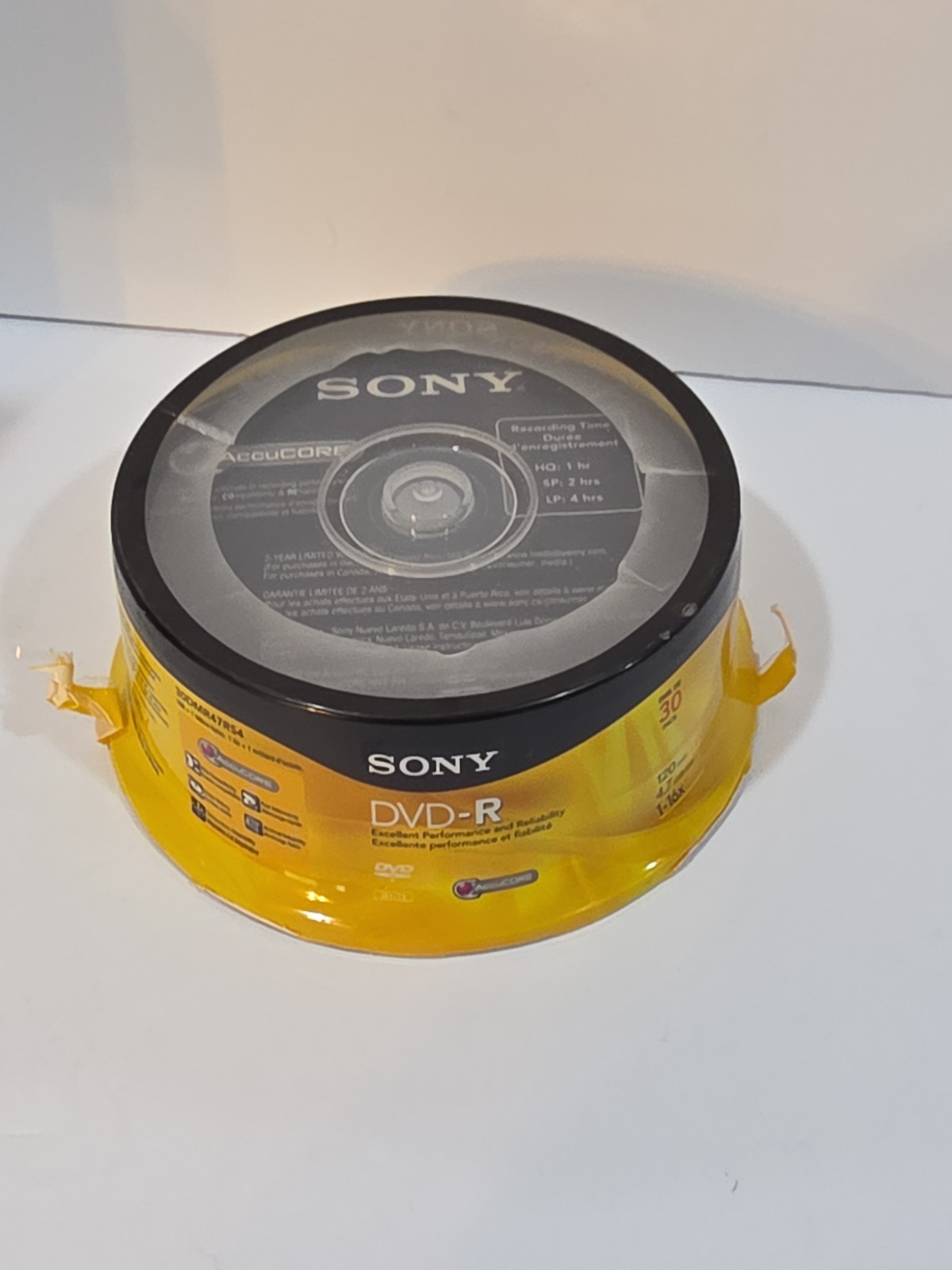 30 Pack Sony DVD-R 4.7 GB 120 Minute Accucore Blank Disc - BRAND NEW / SEALED