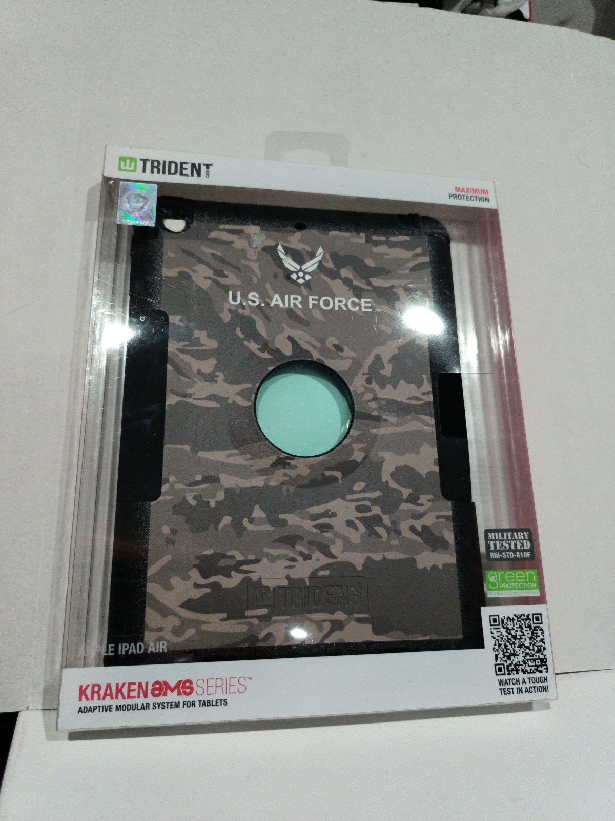 NEW - Trident Protective Case For IPad AIR US Air Force KRAKEN AMS SERIES Green