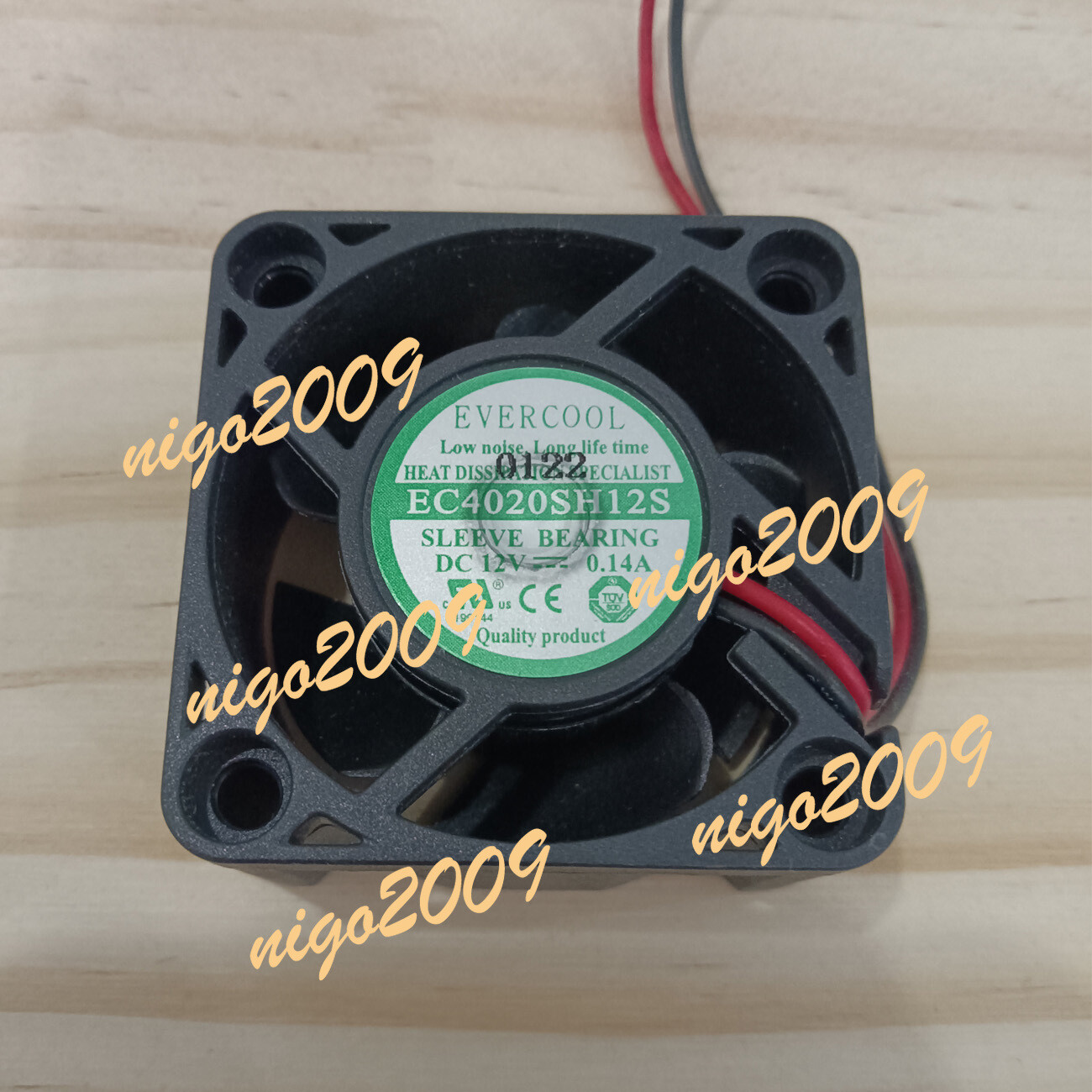 EVERCOOL EC4020SH12S 40x40x20mm DC12V 0.14A 4020 4CM 2-PIN Silent Cooling Fan #