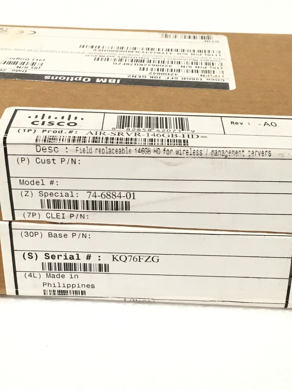 3x NEW IBM Cisco 42D0642 - 42D0643 146GB 10K SAS 2.5" HD Gen2, Software CD