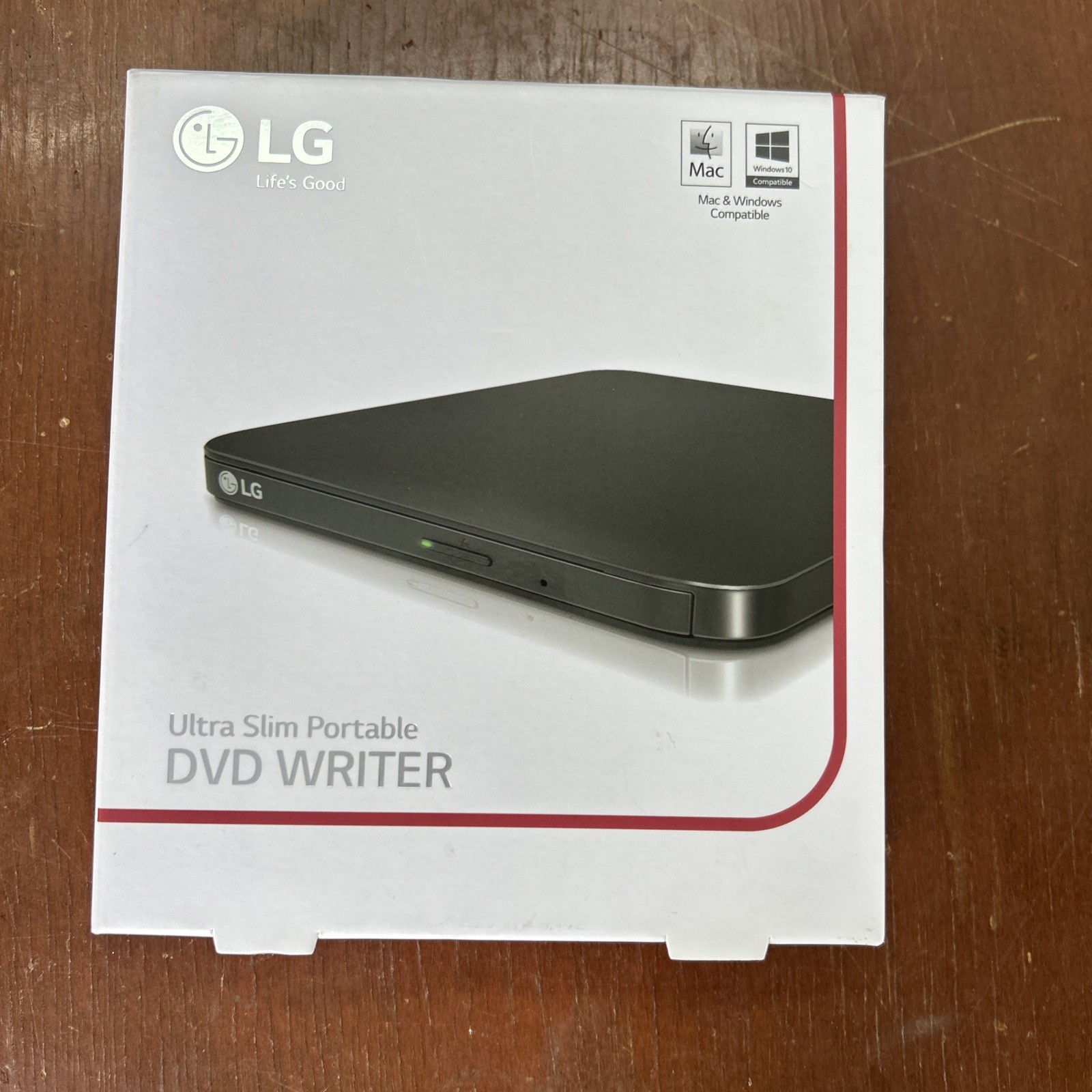 LG ULTRA SLIM PORTABLE USB EXTERNAL DVD-WRITER - PC/MAC– BLACK W Box And Cable