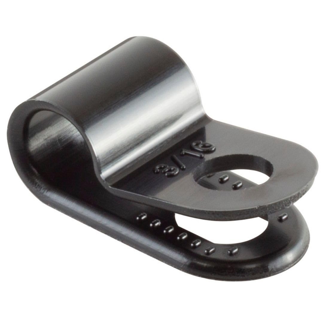 GTSE Black Nylon Plastic Cable Clamps, 3/16" Screw Mounts for Cable, Rope, Tu...