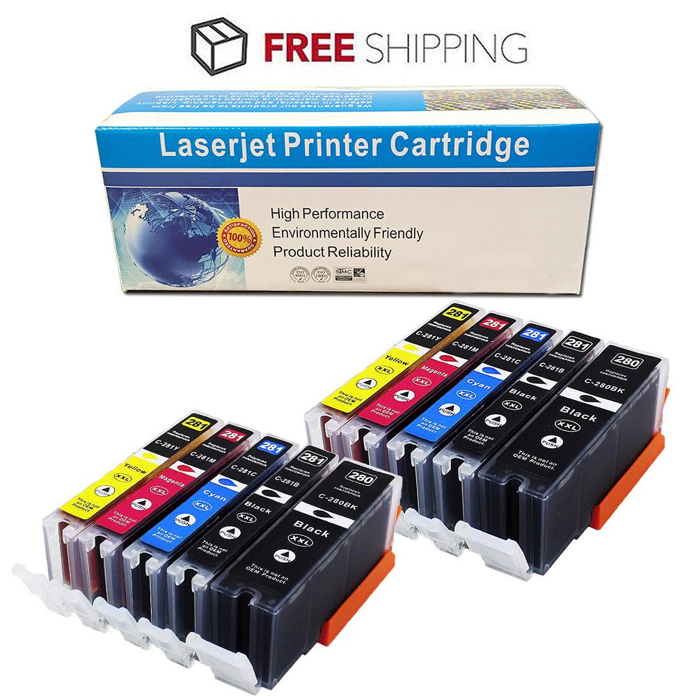 10PK Compatible PGI-280 CLI-281 XXL Ink for Canon PIXMA TS6120 TS6220