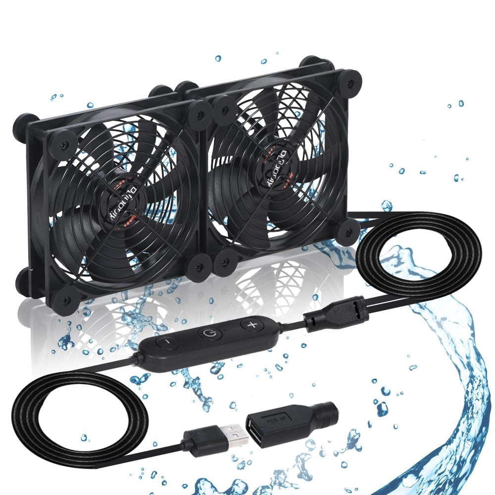 Dual 120Mm Fan with 10 Speed USB 5V DC 12V IPX5 Waterproof Cooling Fan for Table