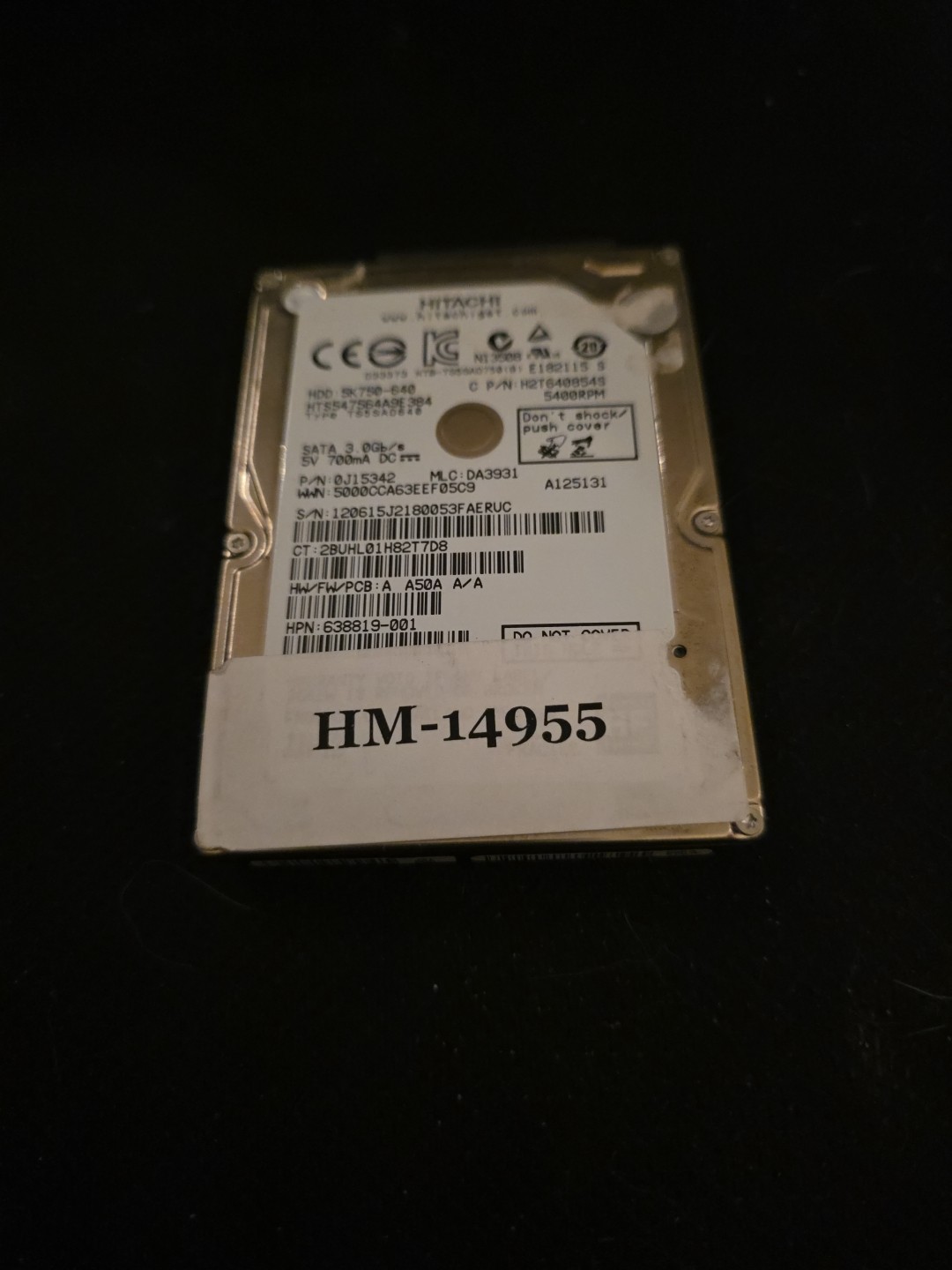 Hitachi 640GB Internal 5400RPM 2.5" (HTS547564A9E384) HDD