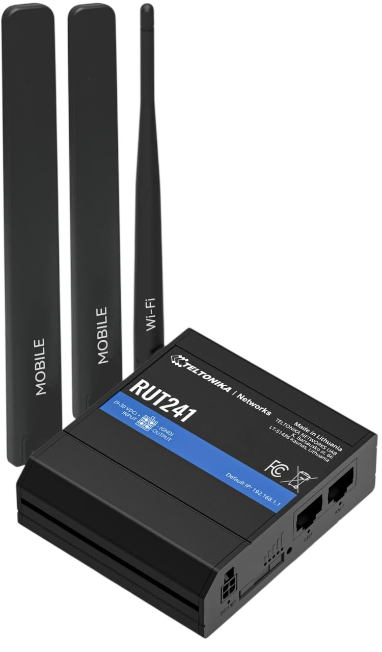 Teltonika RUT241 4G LTE Cat 4 Industrial Cellular Wi-Fi Router 2x Ethernet