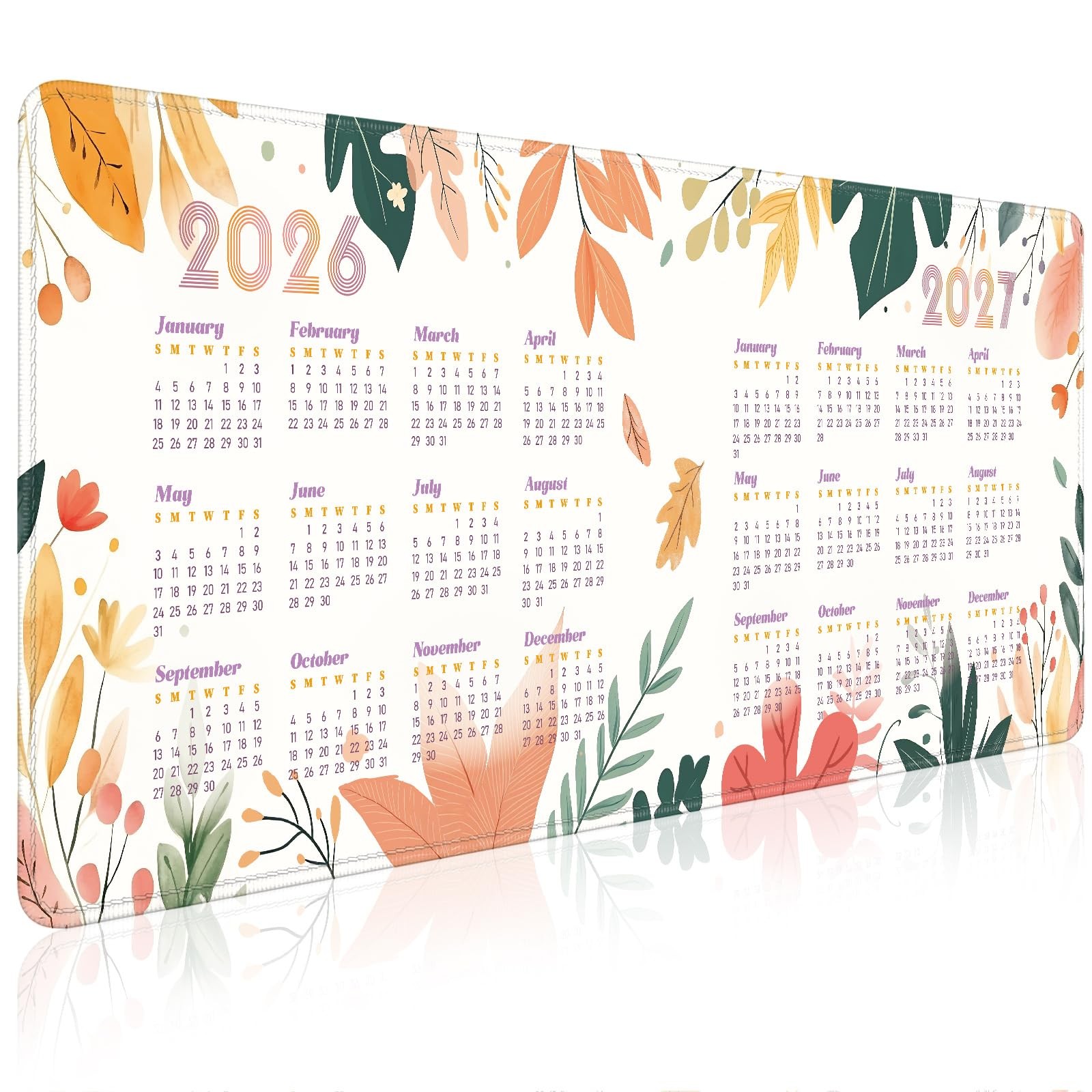 Aoryalps 2026-2027 Two-Year Calendar Desk Pad, Large 1L x 1W inches, Blue