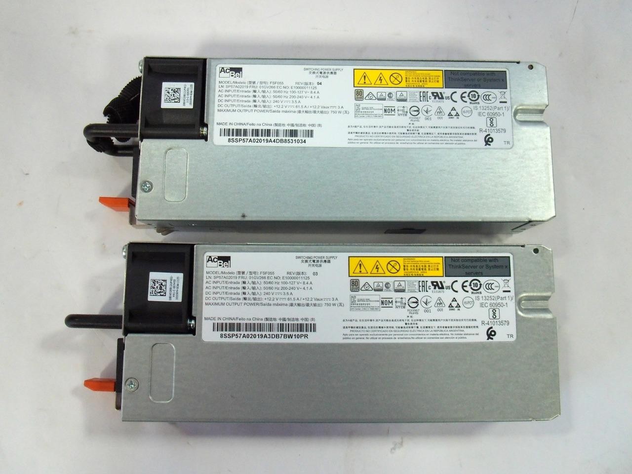 *Lot of 2* IBM Lenovo 01GV266 750W Switching Power Supply For ThinkSystem SR570