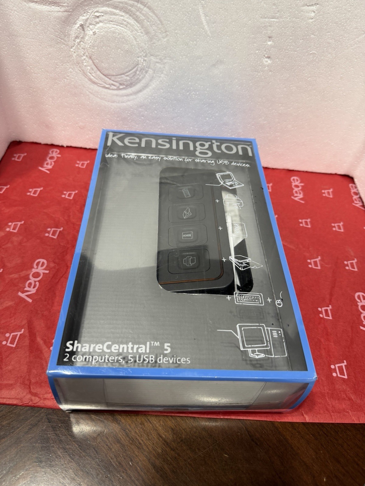 Kensington Share Central 5 for USB Device Sharing with Power Supply & cables