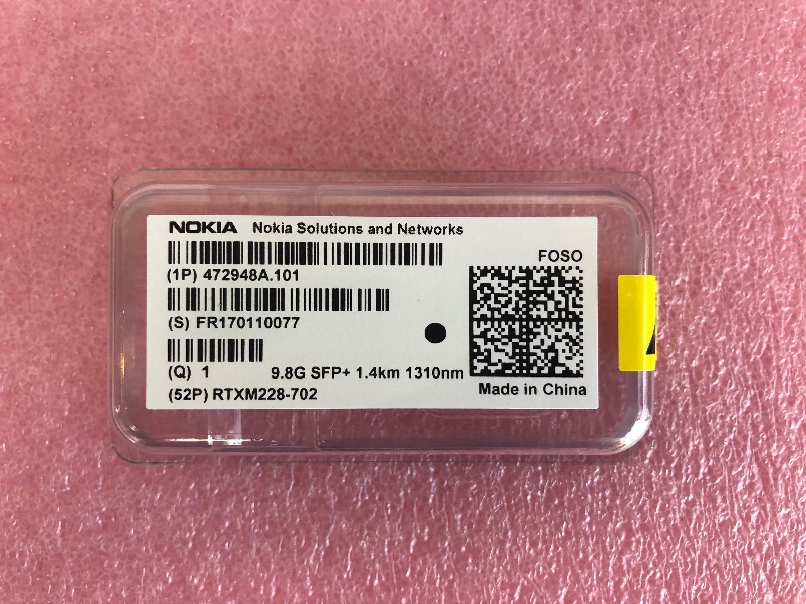 NOKIA-NSN  FOSO 472948A.101 SFP+ 9.8G 1.4km 1310nm  RTXM228-702