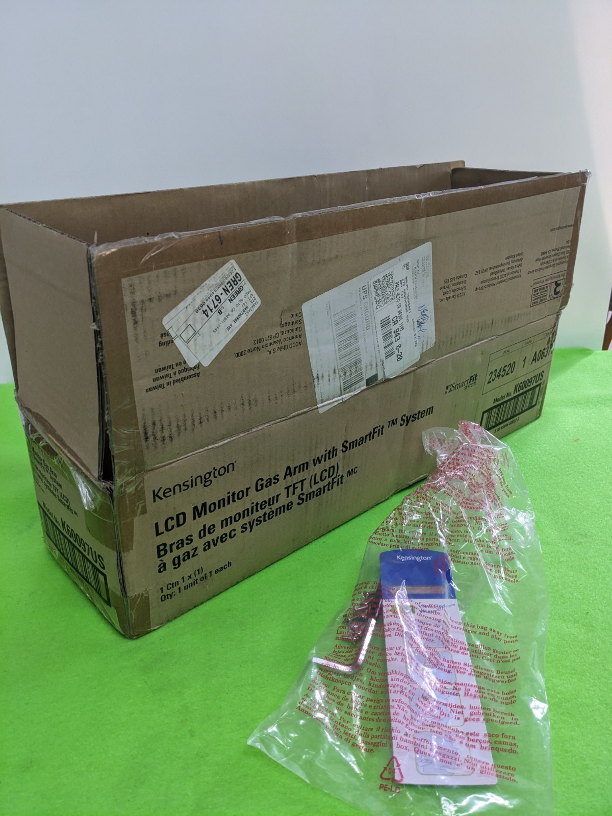 NEW Kensington SmartFit Premium Heavy Duty Single Monitor Gas Arm K60097US