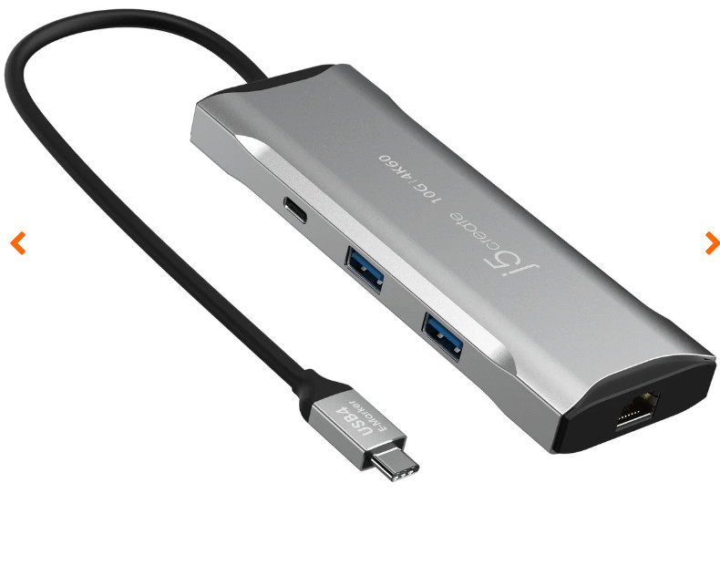 j5create JCD393 4K60 Elite USB-C 10Gbps Mini Dock SILVER 9-in-1 Functions $79.99