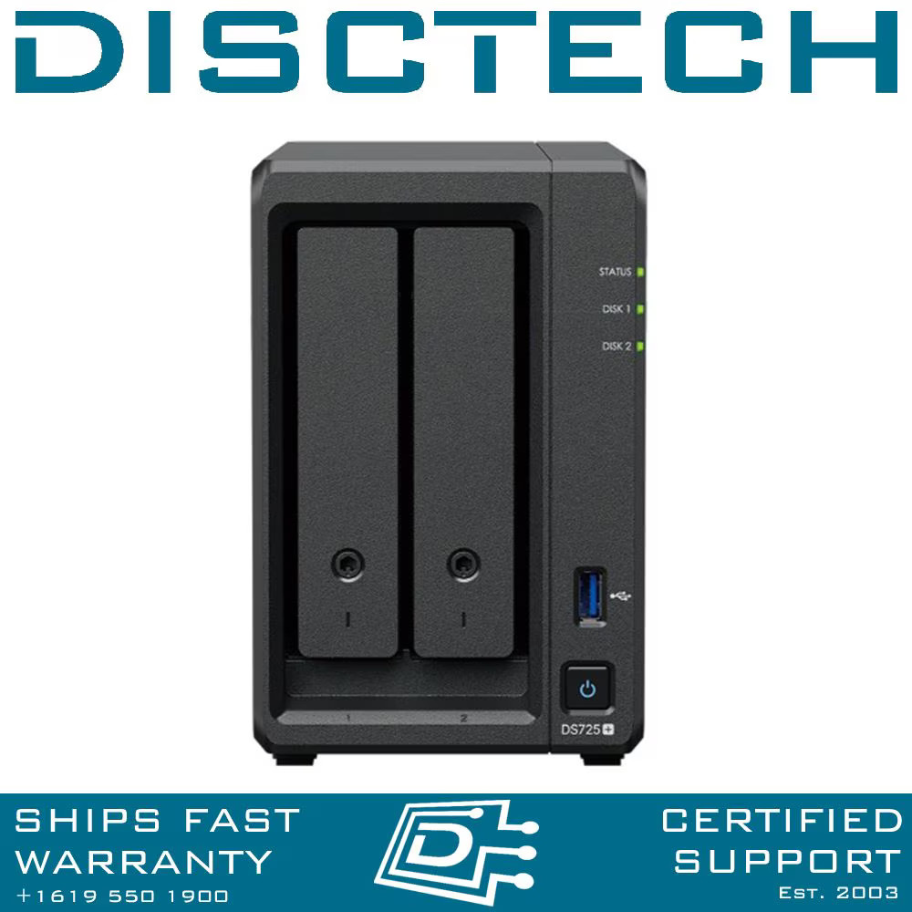 Synology 56TB DS725+ 5-Bay 2x 28TB Enterprise 24/7 4GB RAM NAS Server