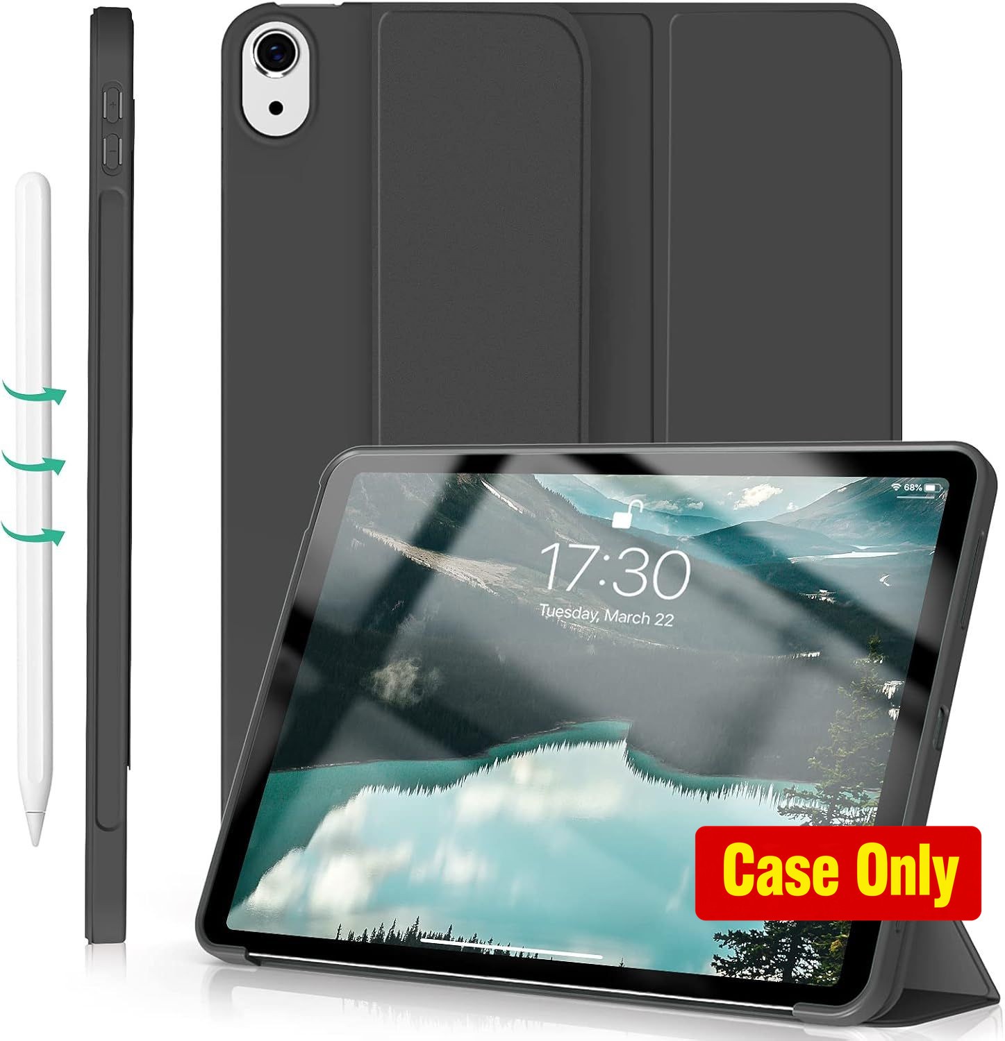 Shockproof Black Case for 11 Inch iPad Air M4/M3/M2, 5th/4th Gen Compatibility