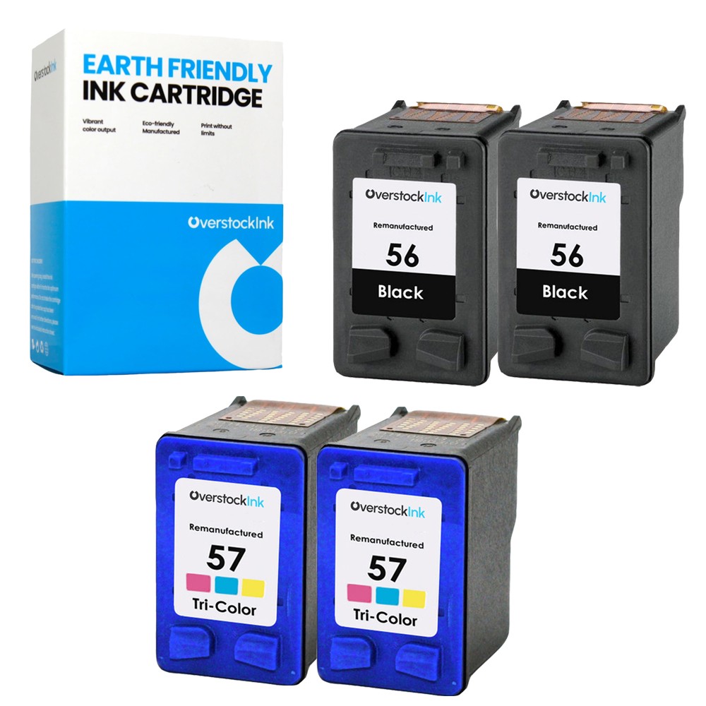 4-Pack Compatible OSI HP 56 and 57 Ink Cartridges for HP DeskJet 9600 9650 9670