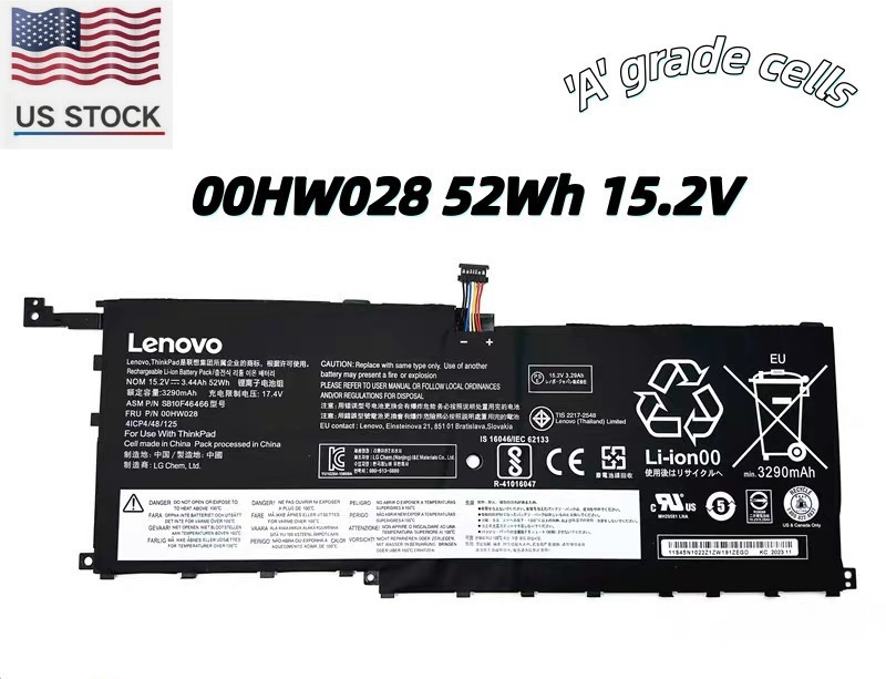Genuine 00HW028 00HW029 Battery For Lenovo ThinkPad X1 Carbon 4th Gen X1 Yoga US