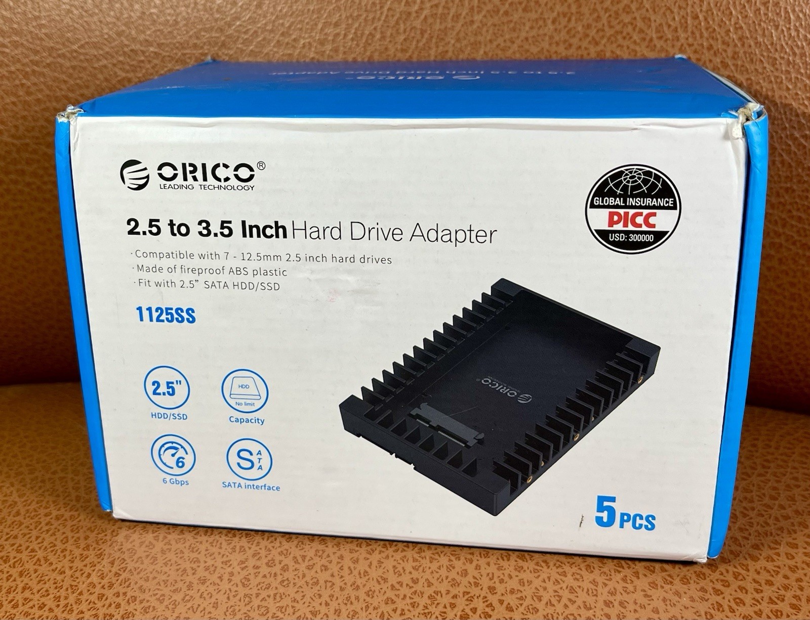 5pcs ORICO 2.5 to 3.5'' SATA Hard Drive Adapter Converter For 7-12.5mm HDD SSD