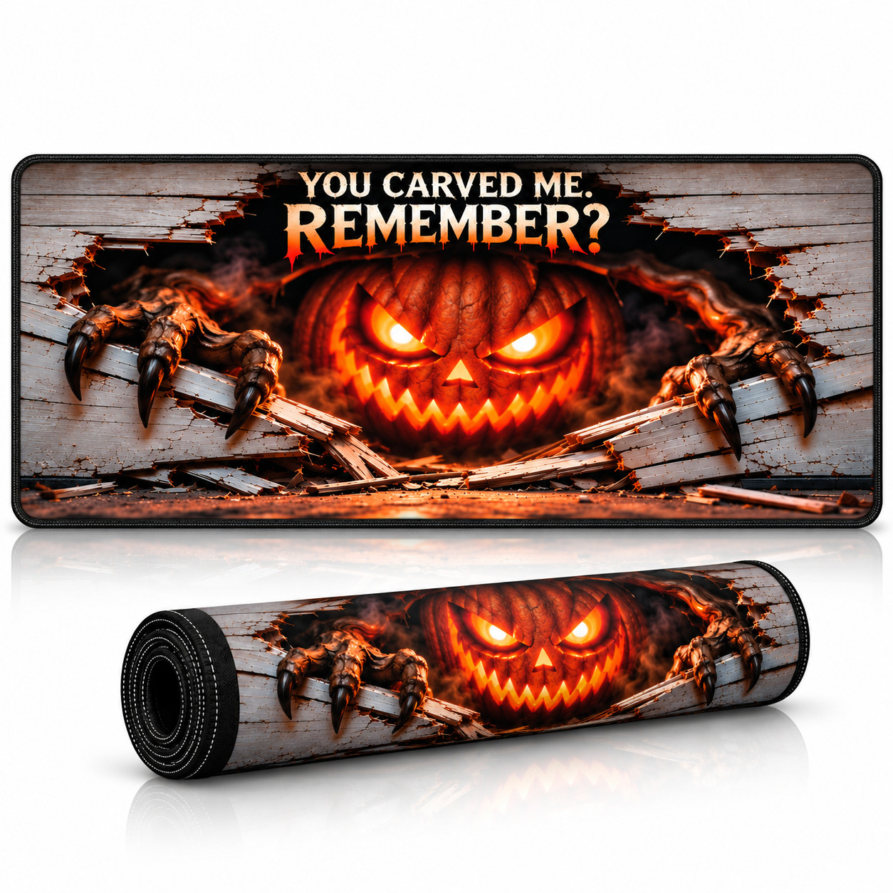 Halloween Desk Mat for Desktop 32x16, Scary Halloween Decorations Desk Pad