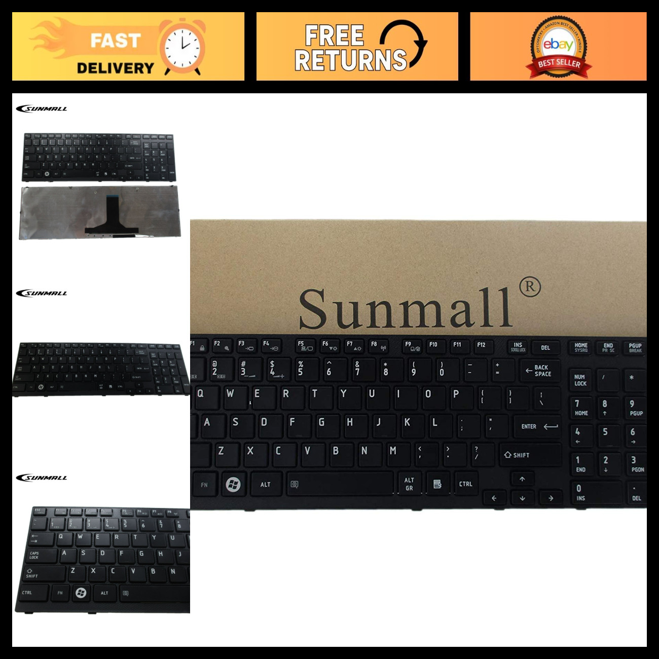 Laptop Keyboard Replacement for Toshiba Satellite P750 P755 P770 US Layout - Com