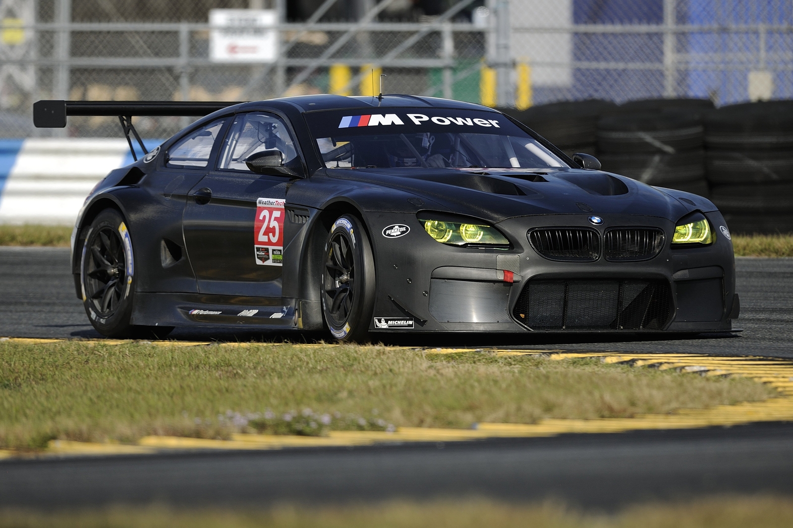 Cars 2015 bmw m 6 gtlm test car f13 race racing lemans Desk Mat Stitched