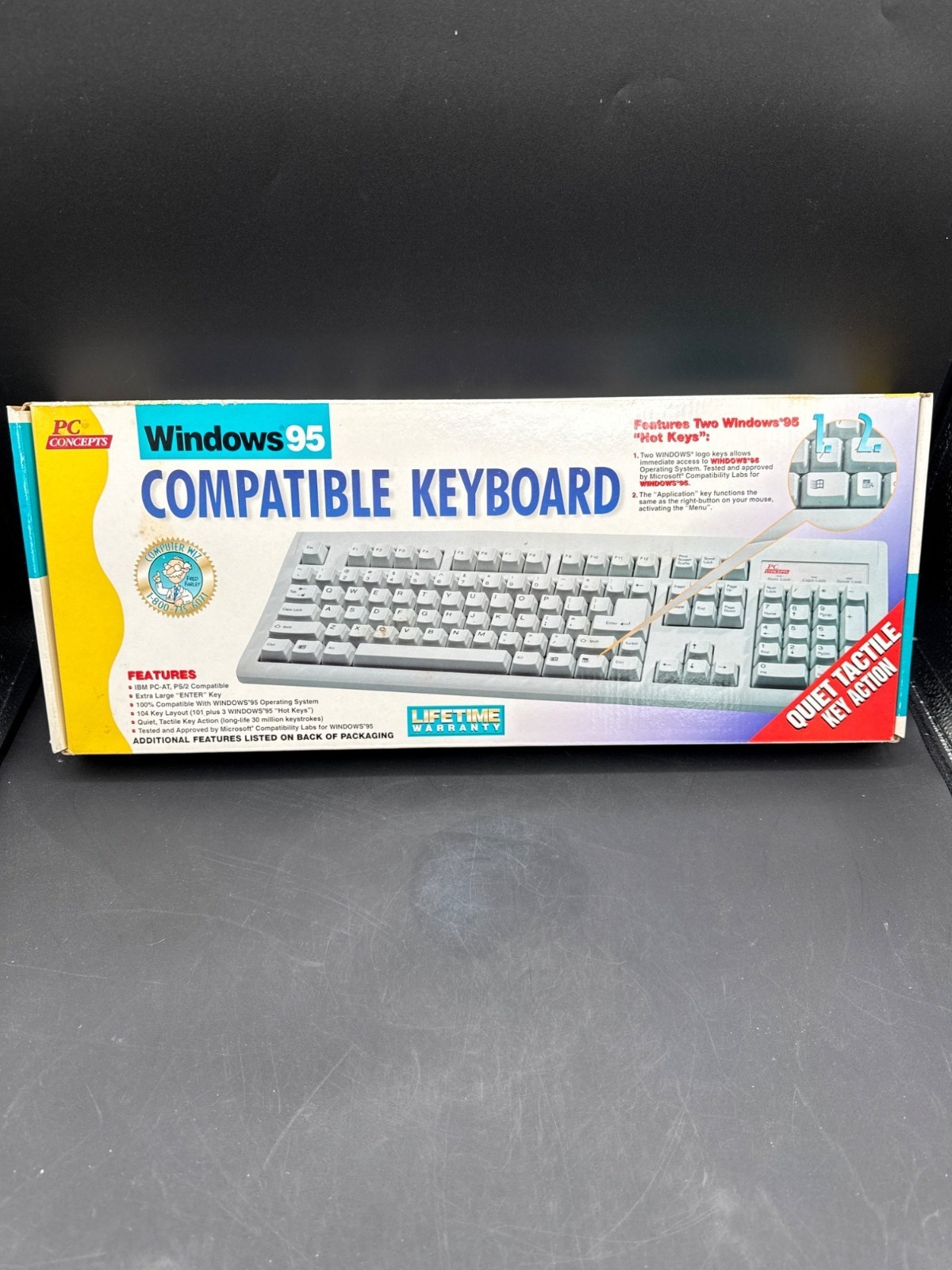 Windows 95 Compatible Wired Keyboard CTX RT2157TW Quiet Tactile Keys Beige NMB T