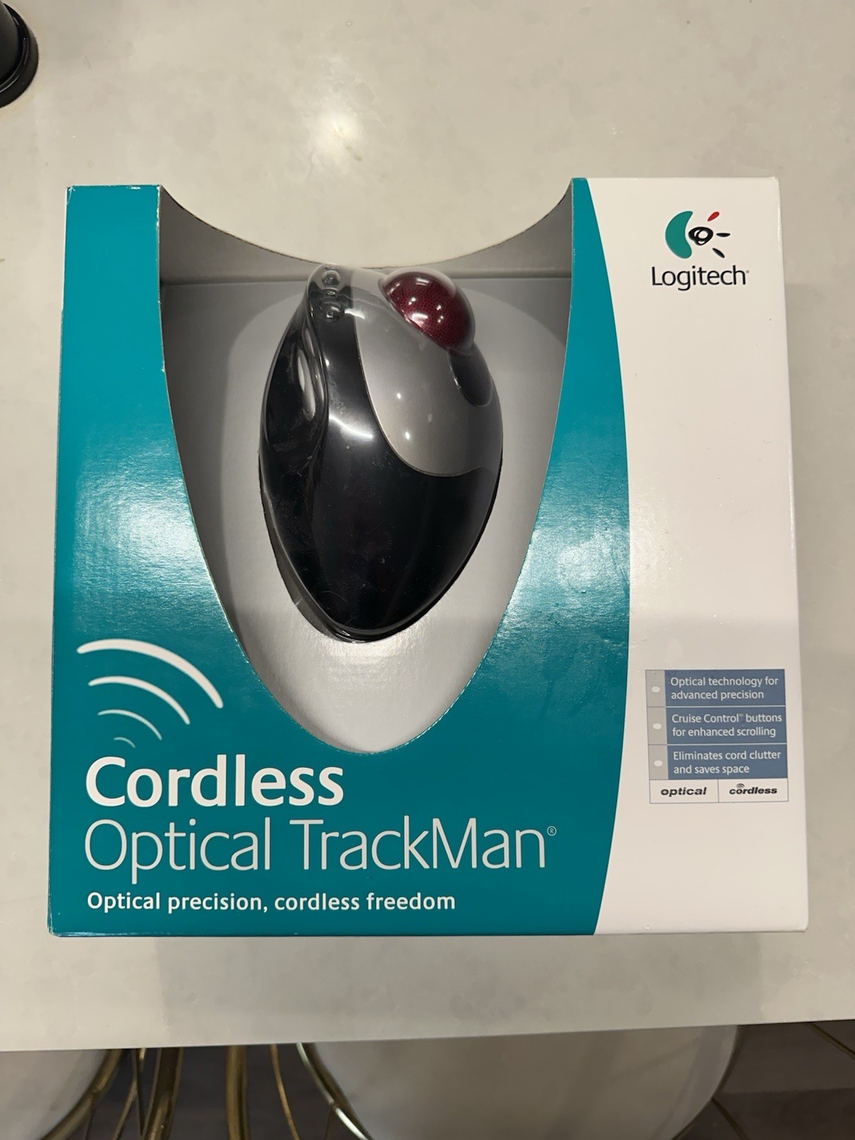 In Box Logitech 904369-0403 TrackMan Cordless Optical Mouse -