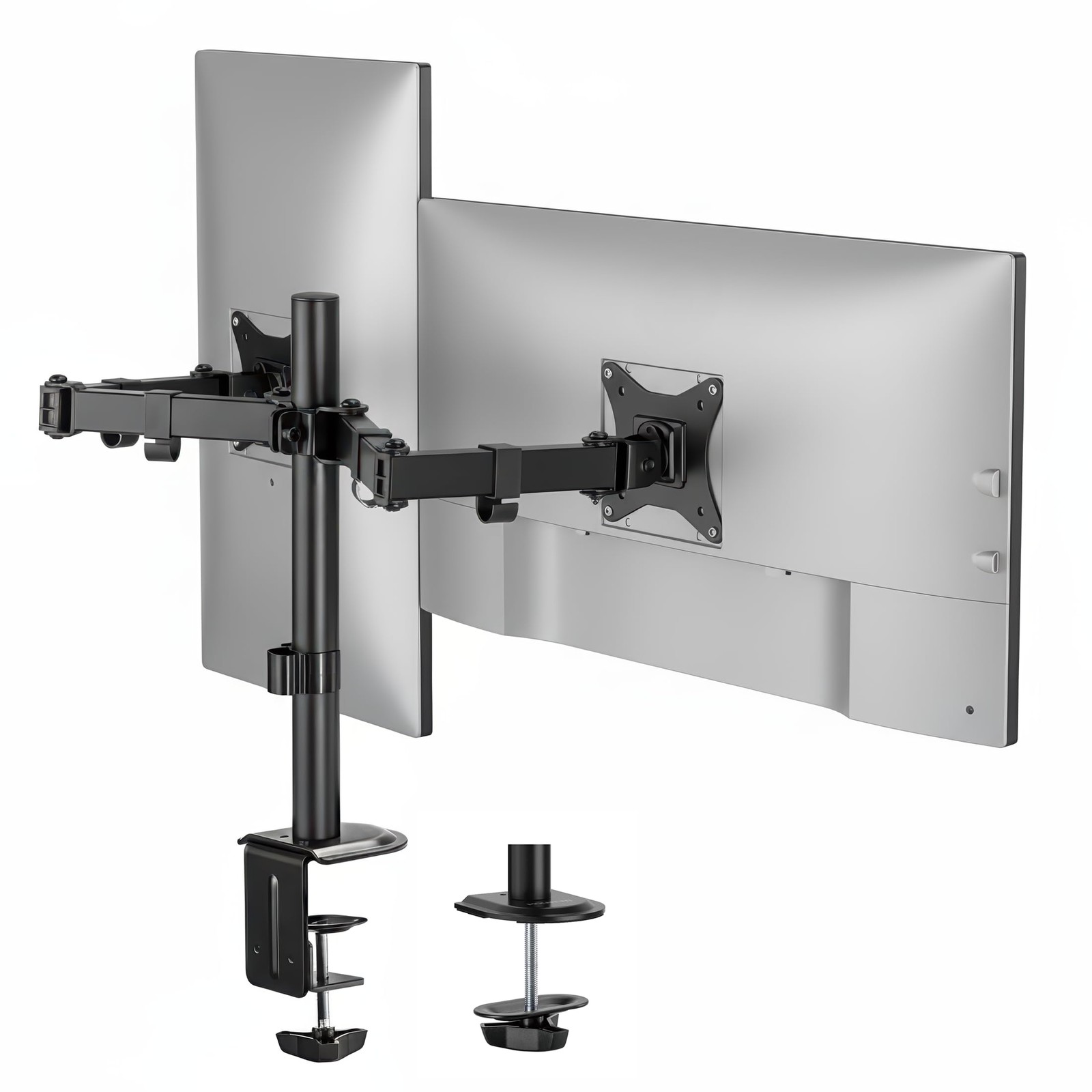 Mount-It Dual Monitor Stand, Full Motion Desk Mount for 2 Screens up to 32” ...