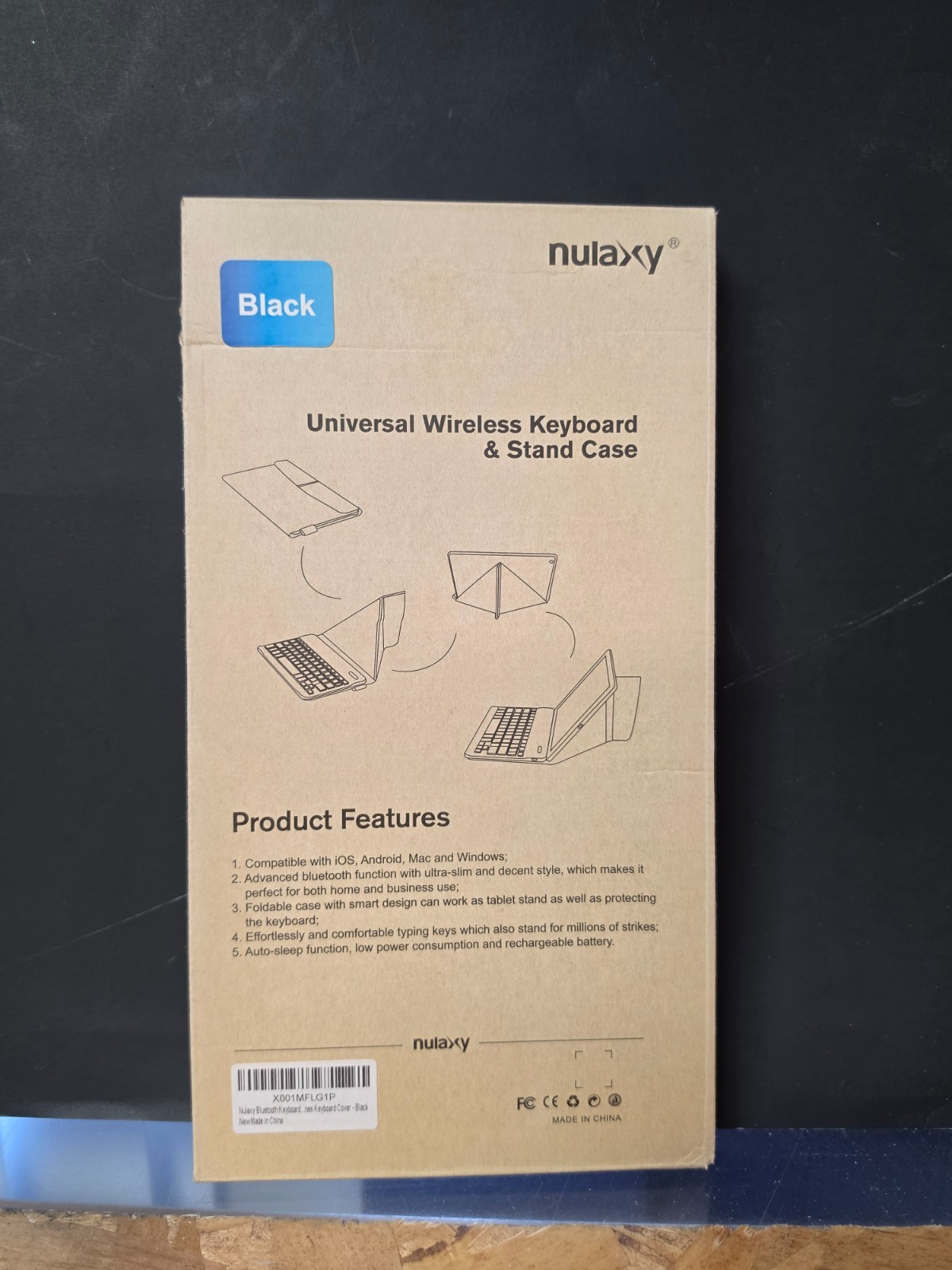 Nulaxy Universal Wireless Keyboard Stand Case- BLACK KM12 Brand New
