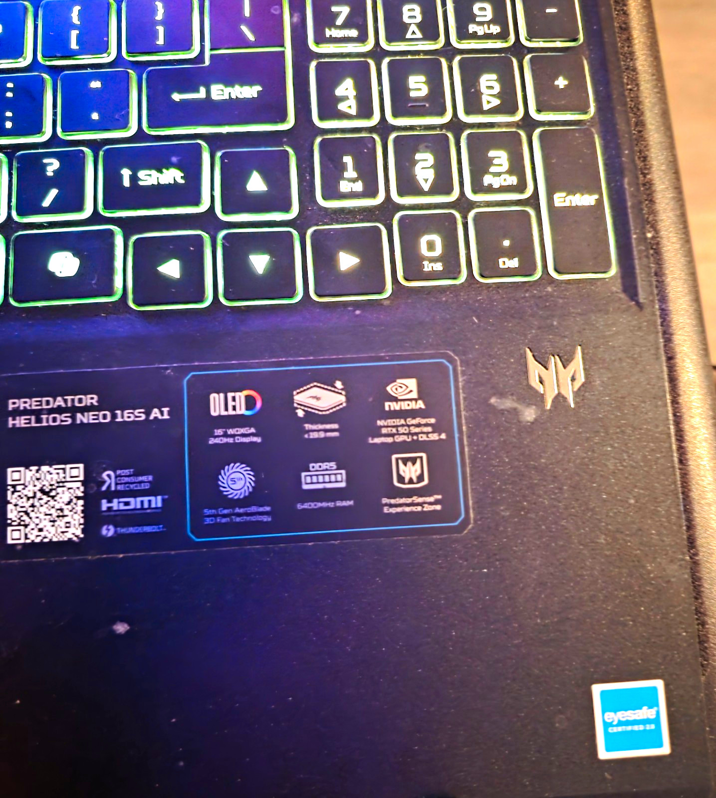 Acer Predator Helios Neo 16S AI Gaming Laptop 16" OLED 240Hz Ultra 9 RTX 5070 Ti
