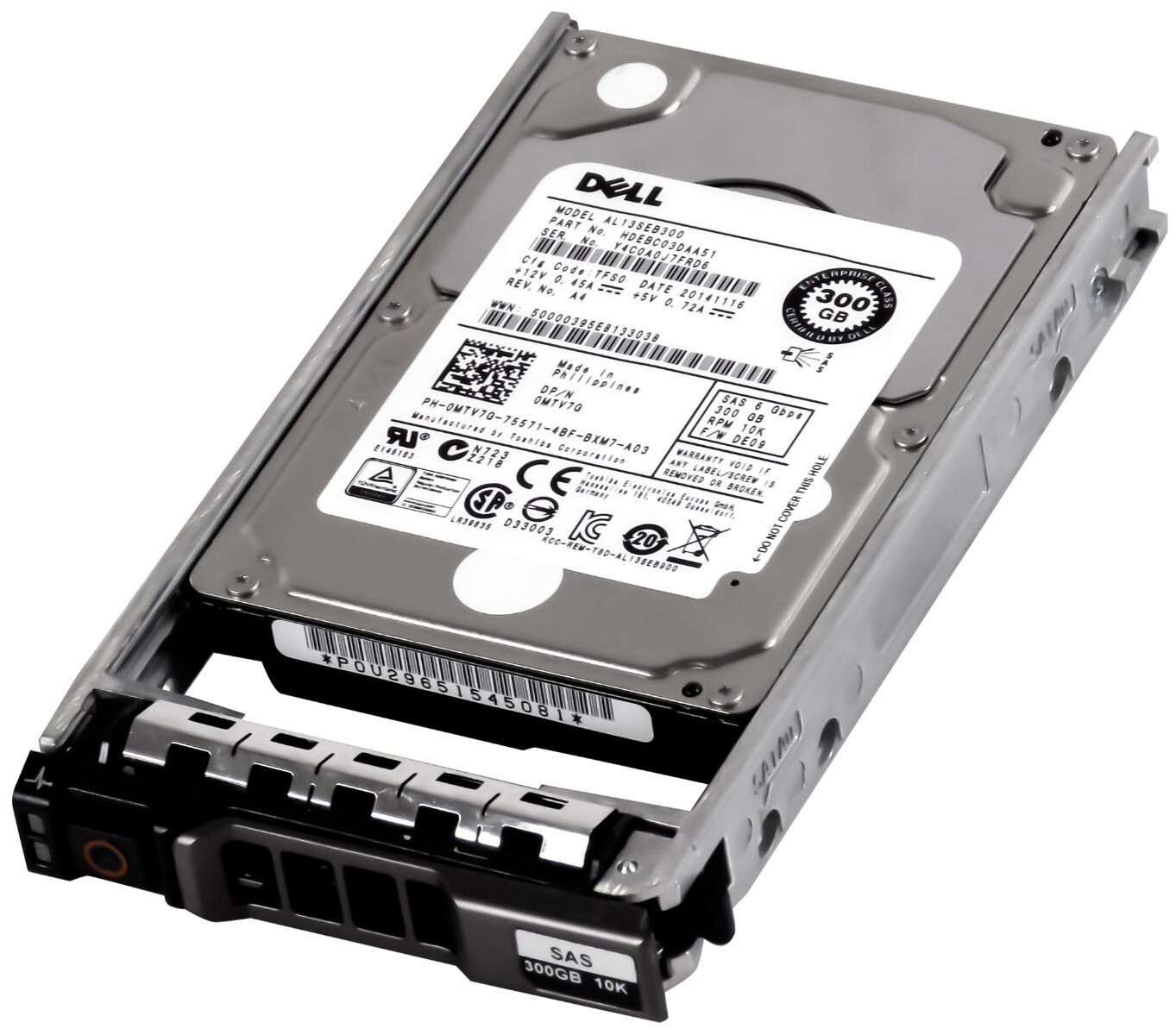 HARD DRIVE DELL 0MTV7G AL13SEB300 300GB SAS-2 10K 2.5''