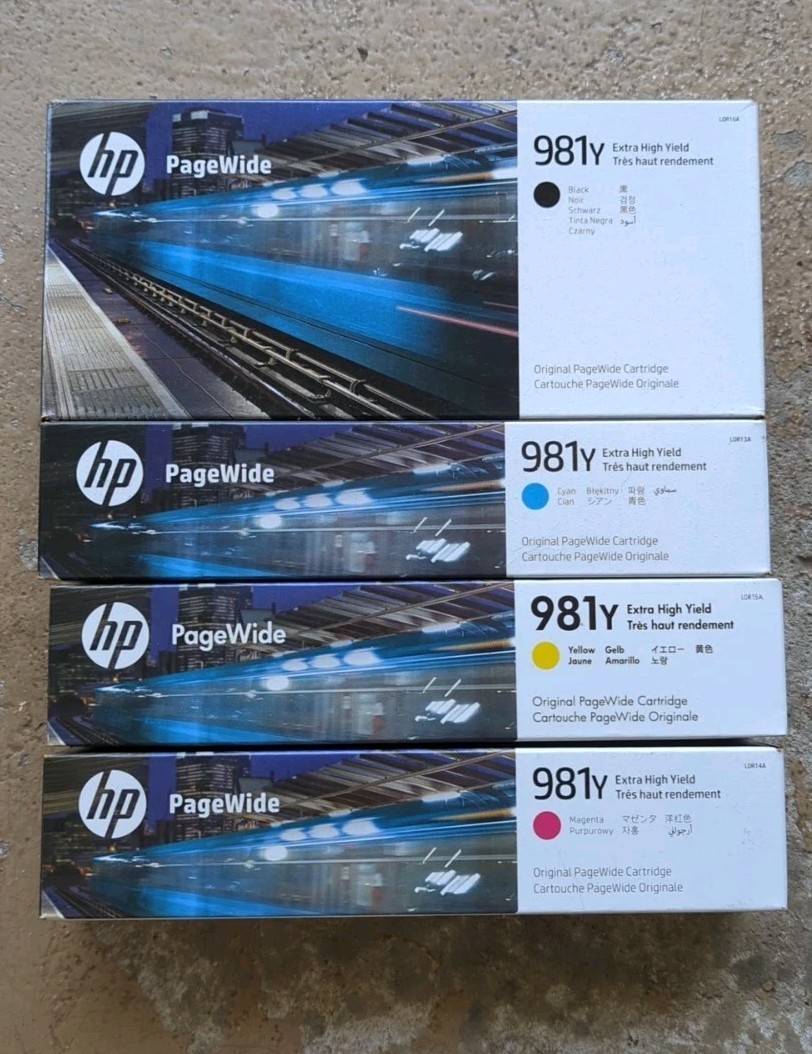 Set of 4 HP 981Y Extra High Yield PageWide Enterprise 556/586 - 2024