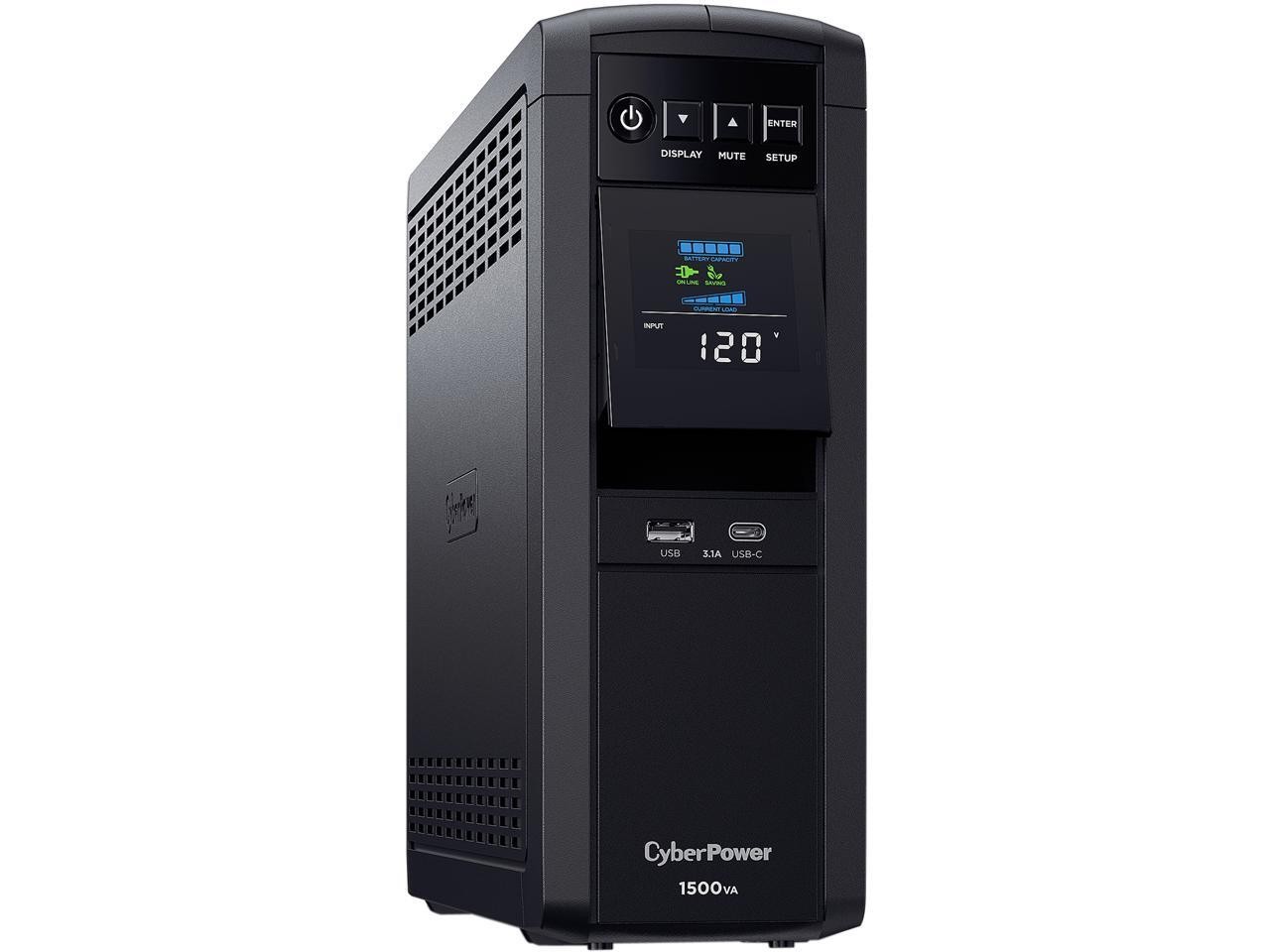 CyberPower CP1500PFCLCD PFC Sinewave UPS System, 1500VA/1000W, 12 Outlets