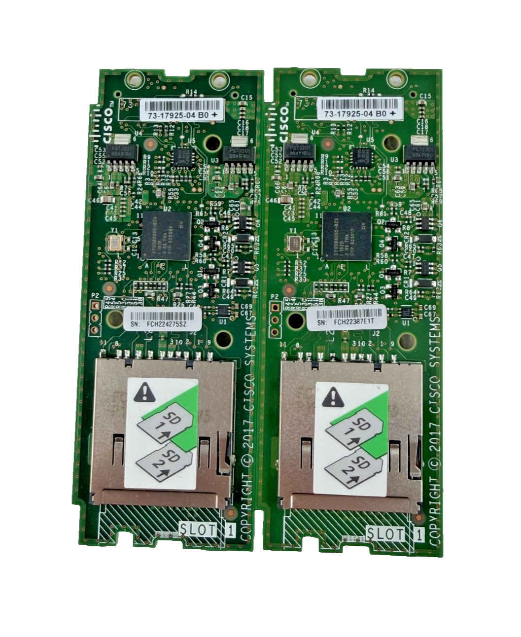 Lot Of 2 Cisco 73-17925-04 (UCS-MSTOR-SD) Dual Sided SD Card Reader Module