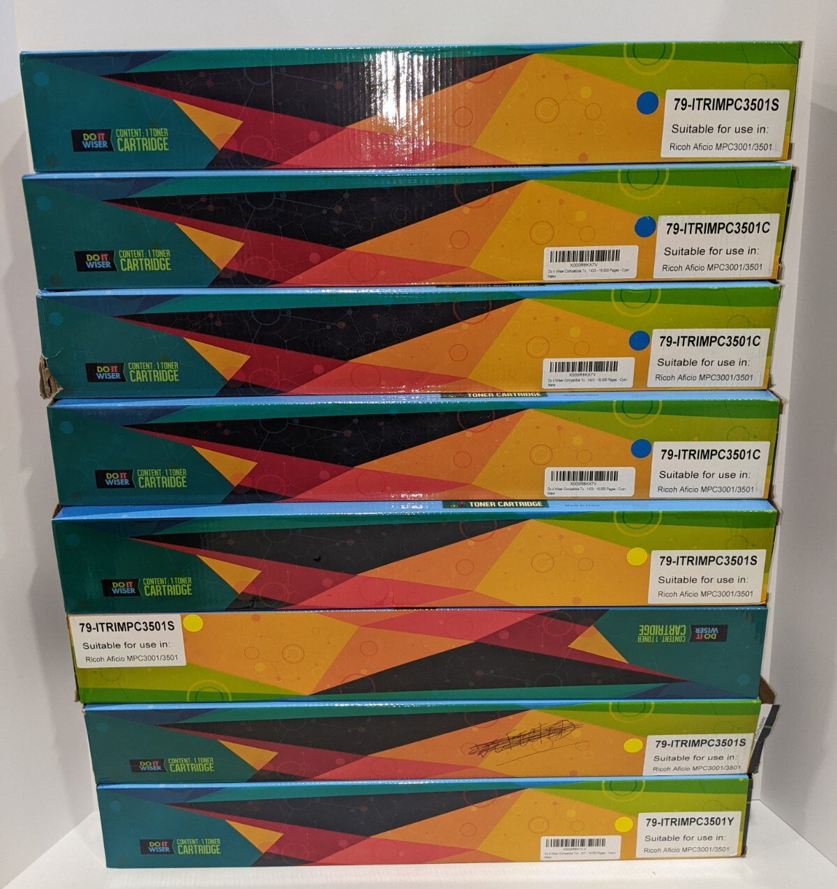 Premium Compatible Toner Bundle of 8 for Ricoh MP C3501, C3001 - Yellow, Cyan