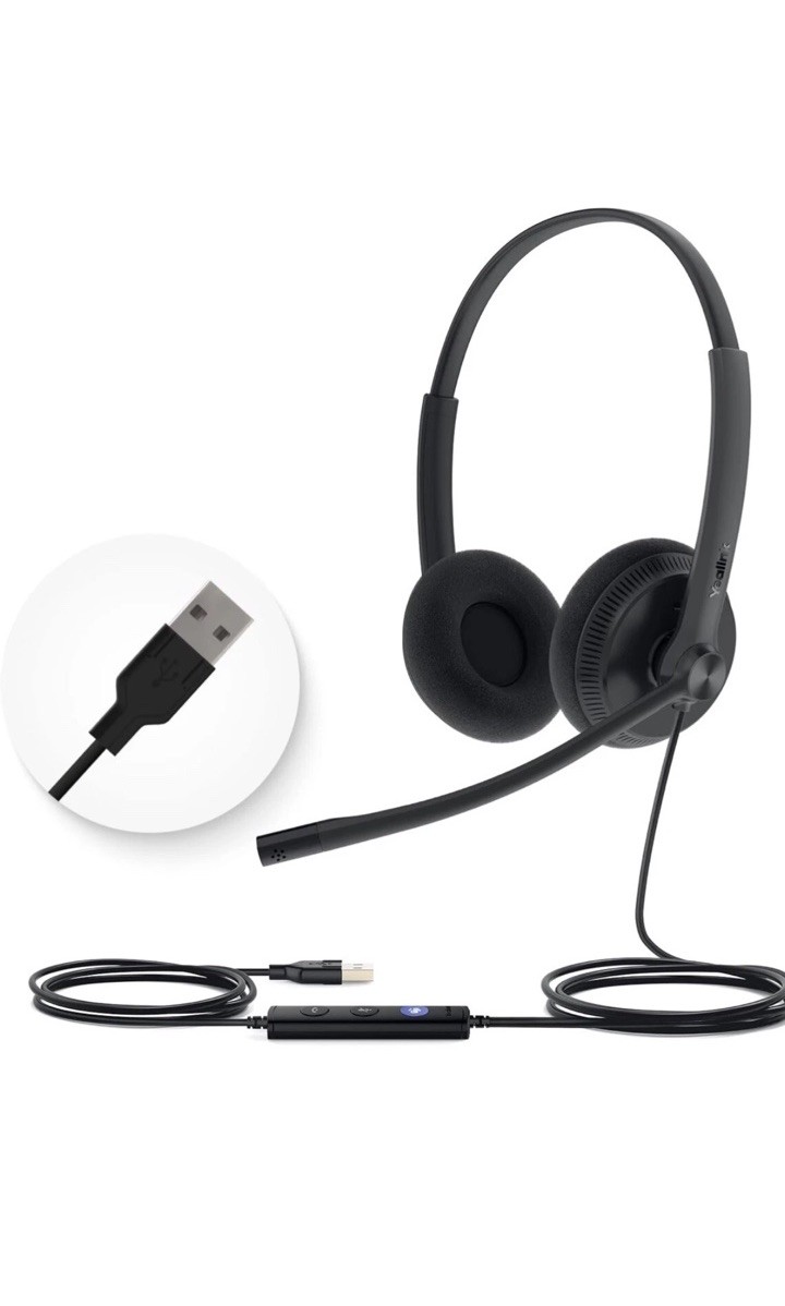 Yealink 1308048 Headset Uh34 Lite Dual Teams Usb W Foamy Ear Cushions Retail NEW